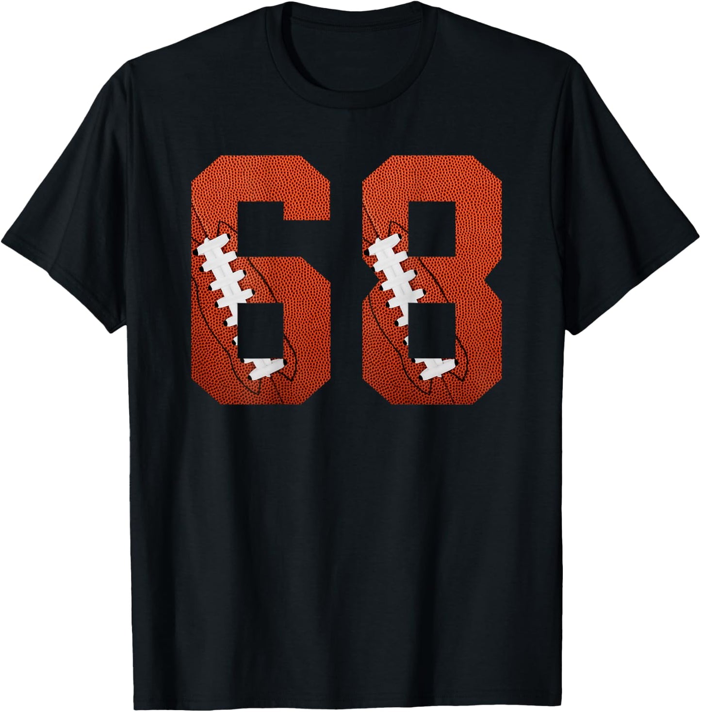 Number 68 BACKSIDE - American Football Jersey Numbered T-Shirt - T-Shirt | Black