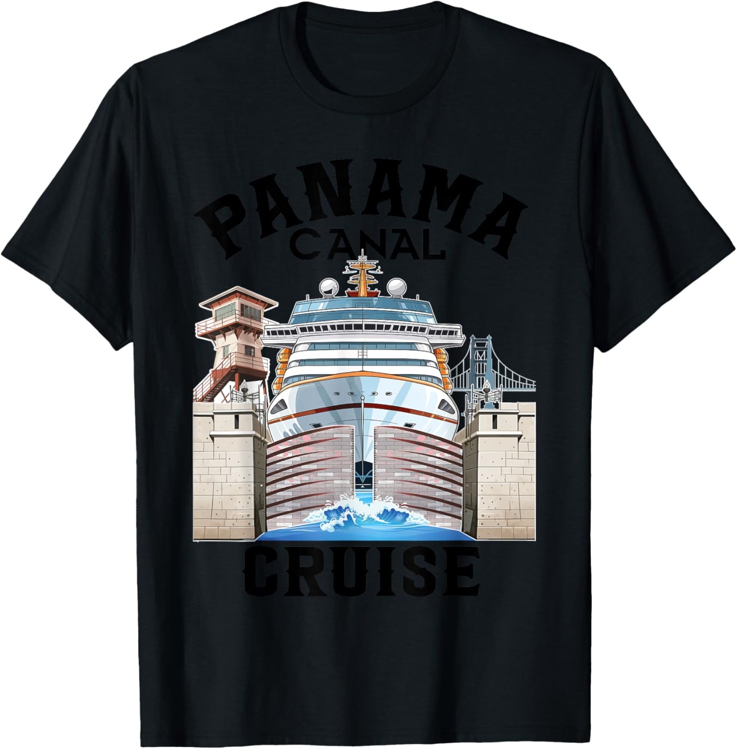 Panama Canal Transit Cruise Souvenir Commemorative Keepsake T-Shirt - T-Shirt | Black