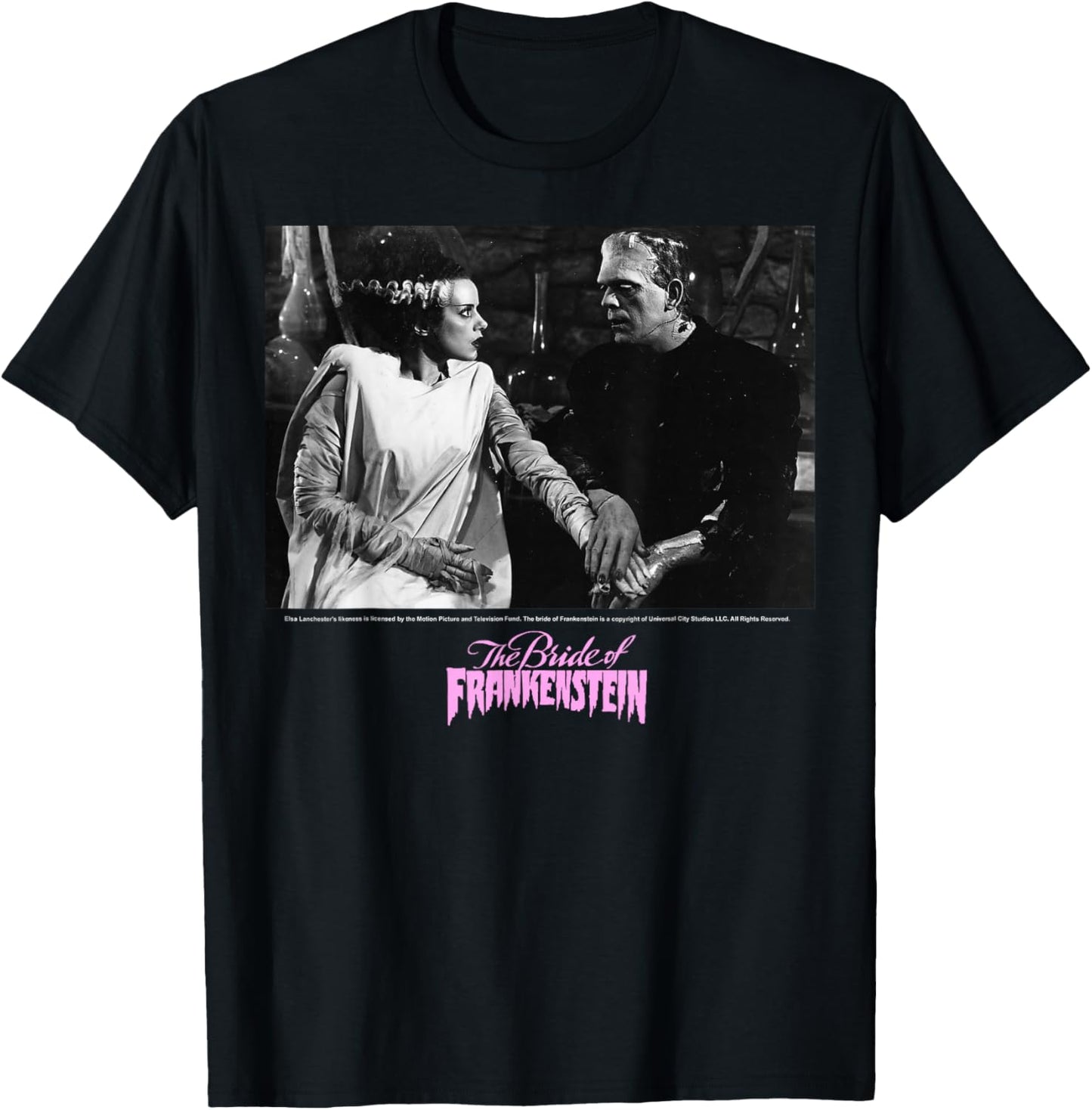 Universal Monsters The Bride Of Frankenstein Portrait T-Shirt - T-Shirt | Black