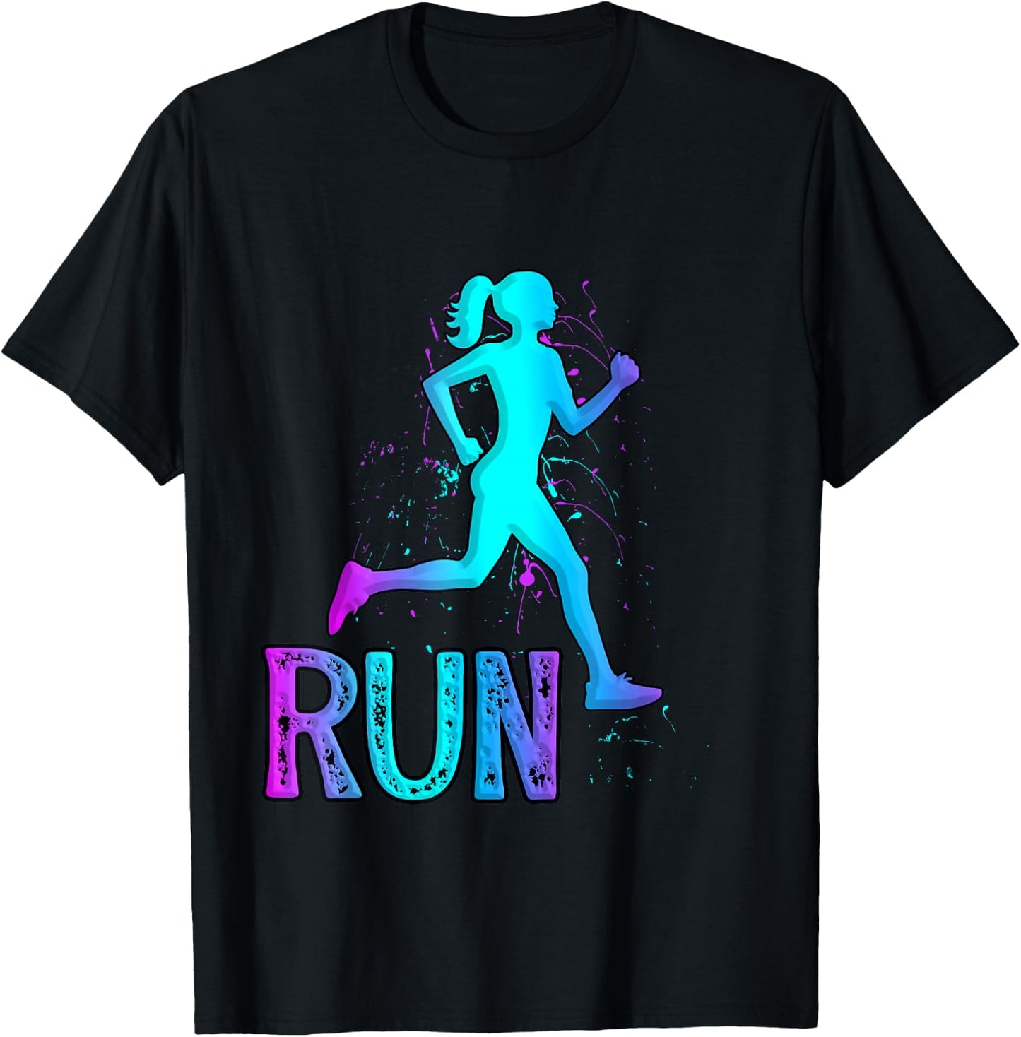 Running Girl for girls runners T-Shirt - T-Shirt | Black
