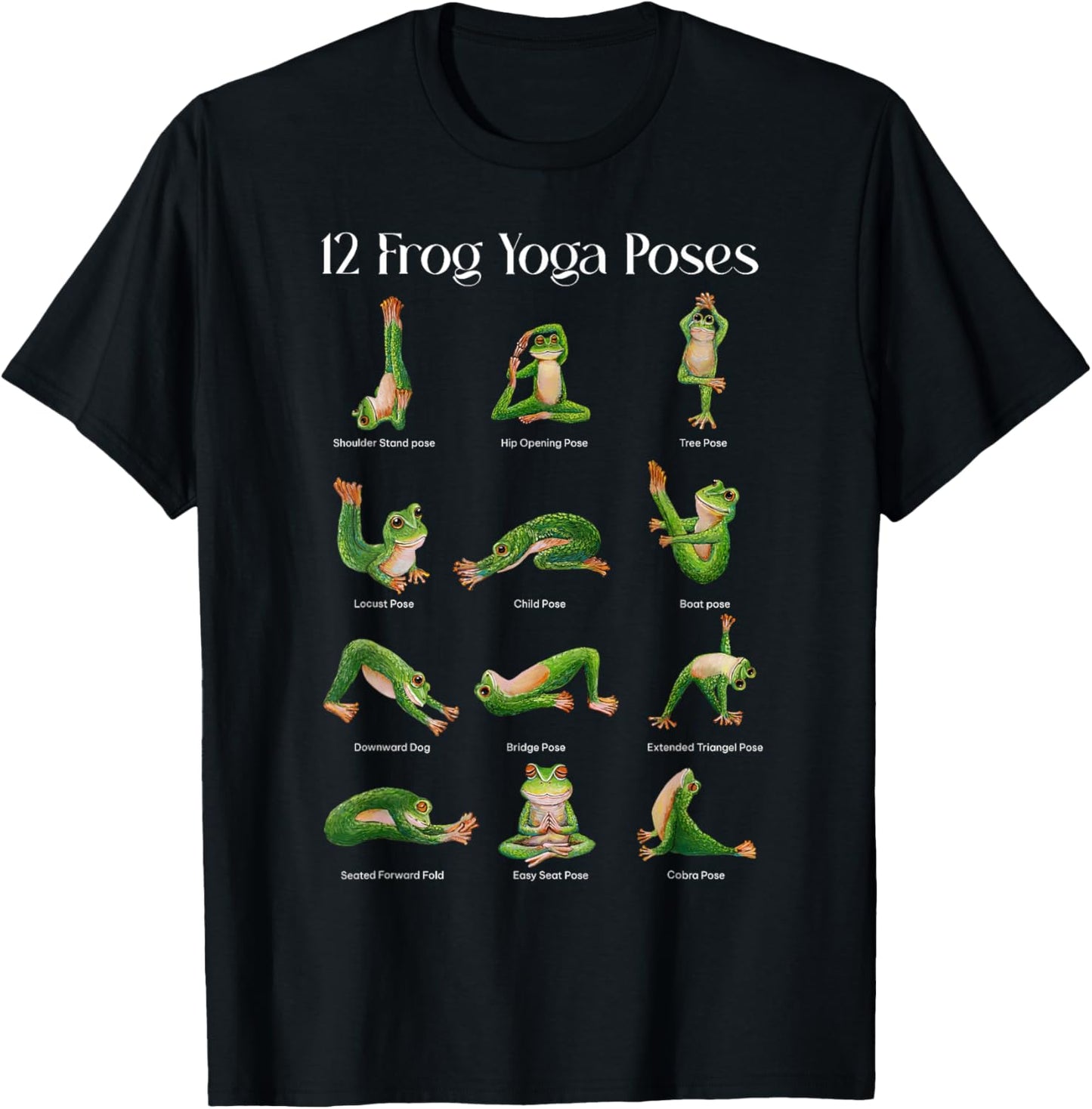Yoga Frog Namaste Meditation Yoga Pose Frog Love T-Shirt - T-Shirt | Black