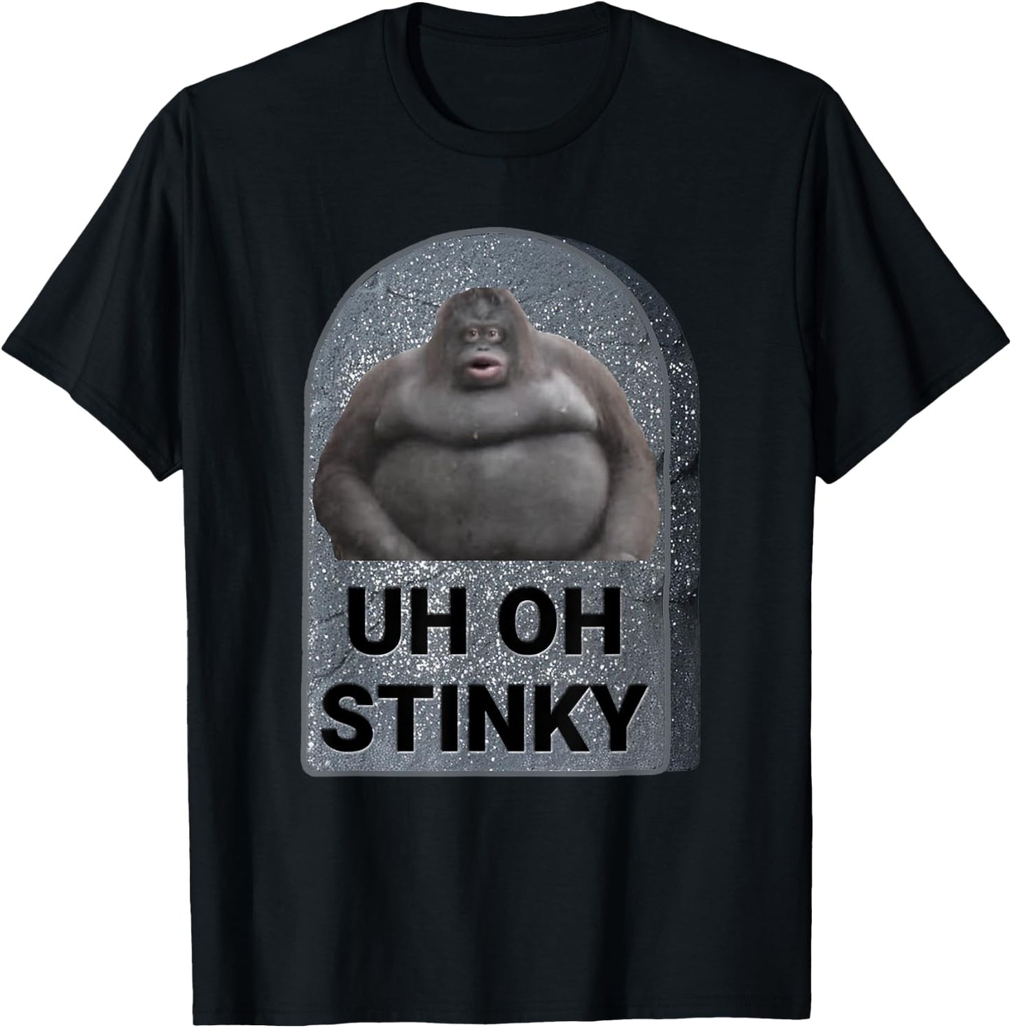 Uh Oh Stinky Poop Meme Tombstone Le Monke Halloween Costume T-Shirt - T-Shirt | Black