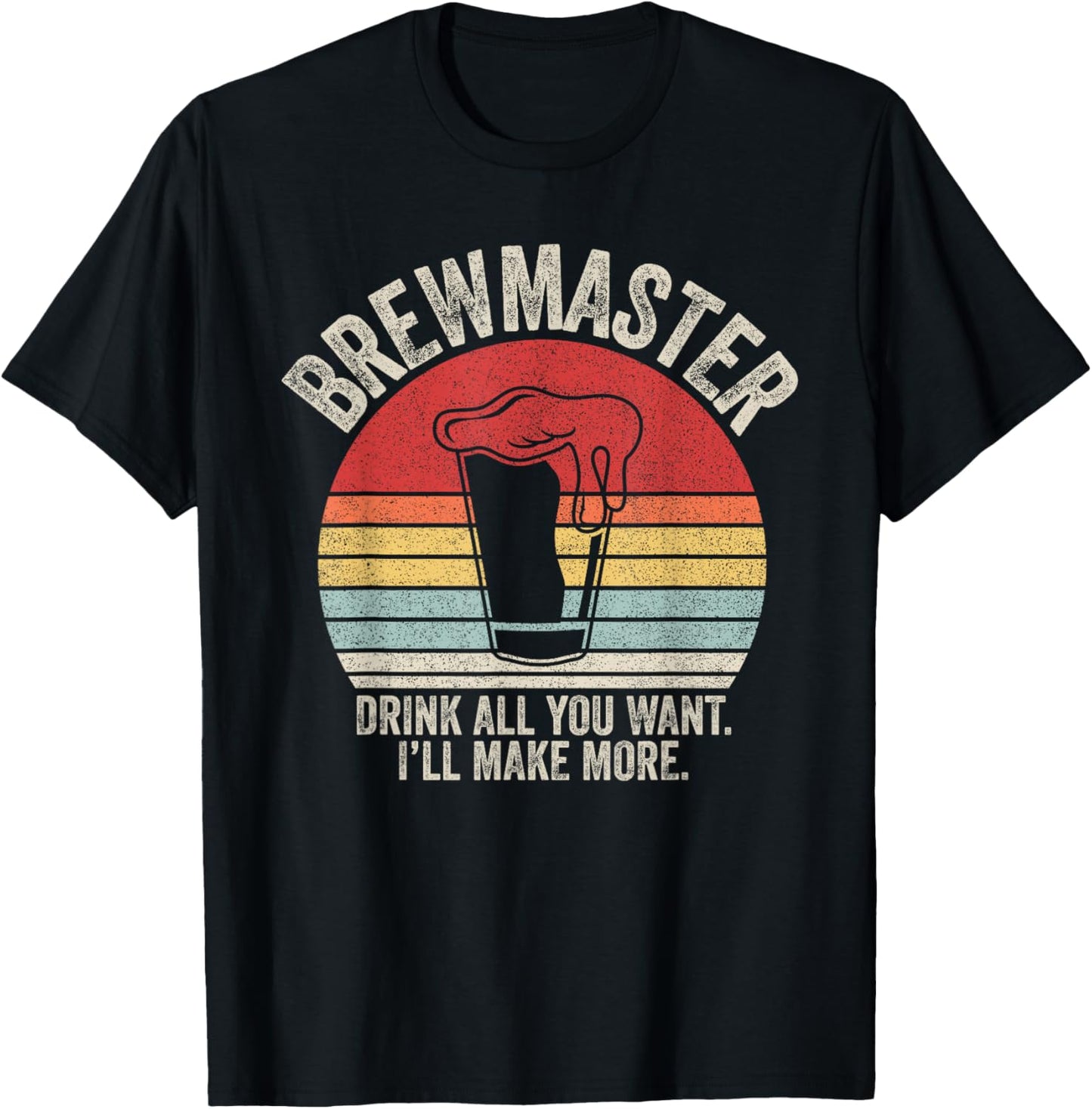 Vintage Retro Brewmaster Craft Beer Home Brewing Brewer Gift T-Shirt - T-Shirt | Black