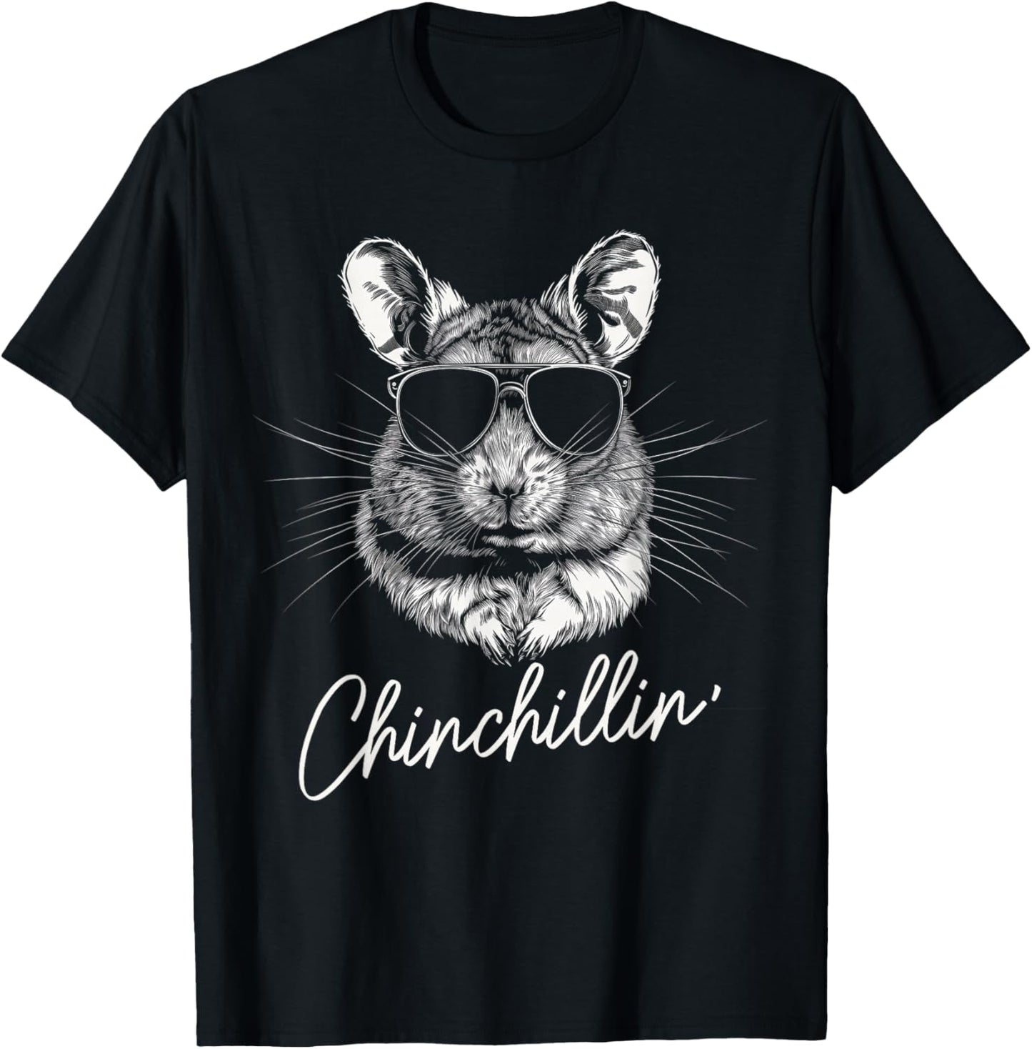 Chinchillin' Funny Cute Chinchilla Lover T-Shirt - T-Shirt | Black