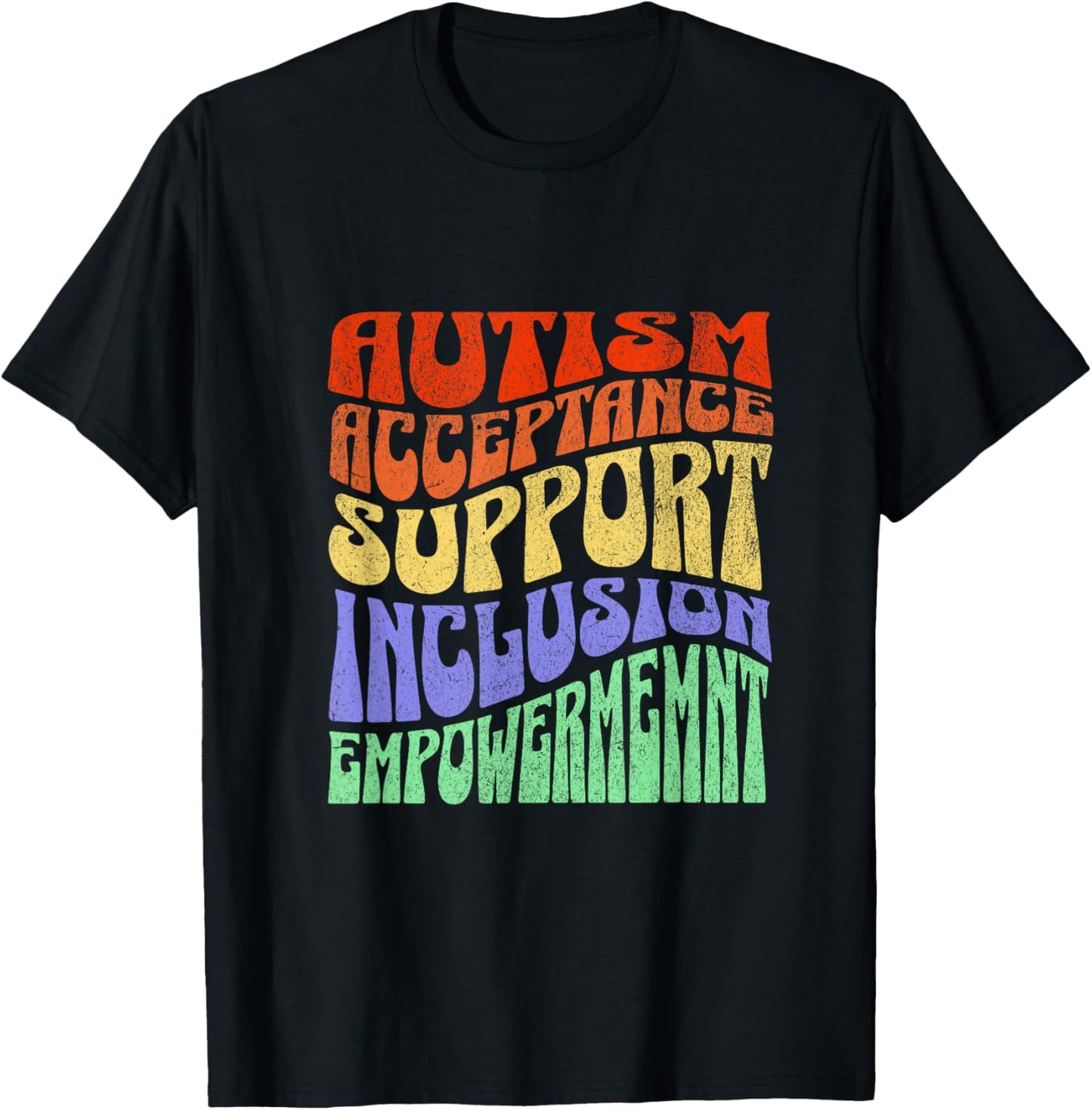 Autism Inclusion Acceptance Support Empowerment Awareness T-Shirt - T-Shirt | Black