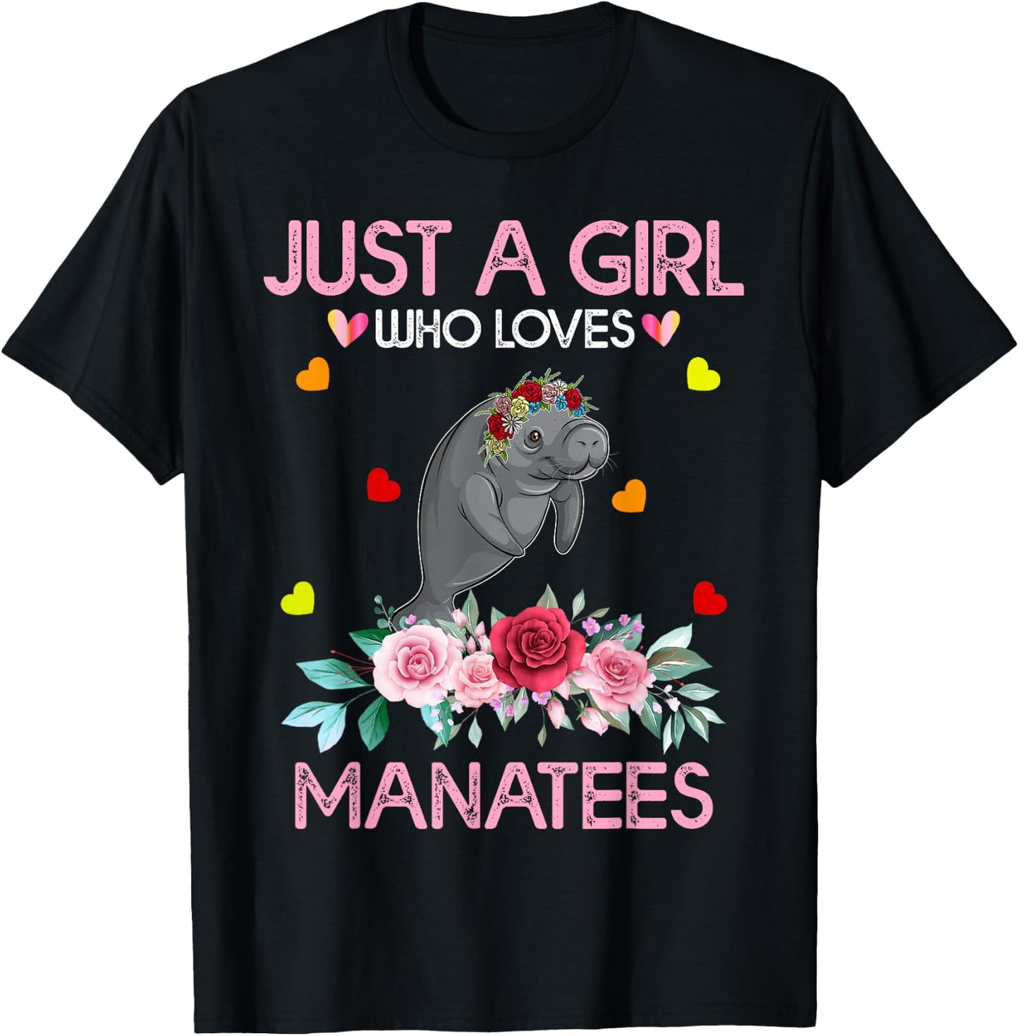 Manatee Kids Just A Girl Who Loves Manatees T-Shirt - T-Shirt | Black
