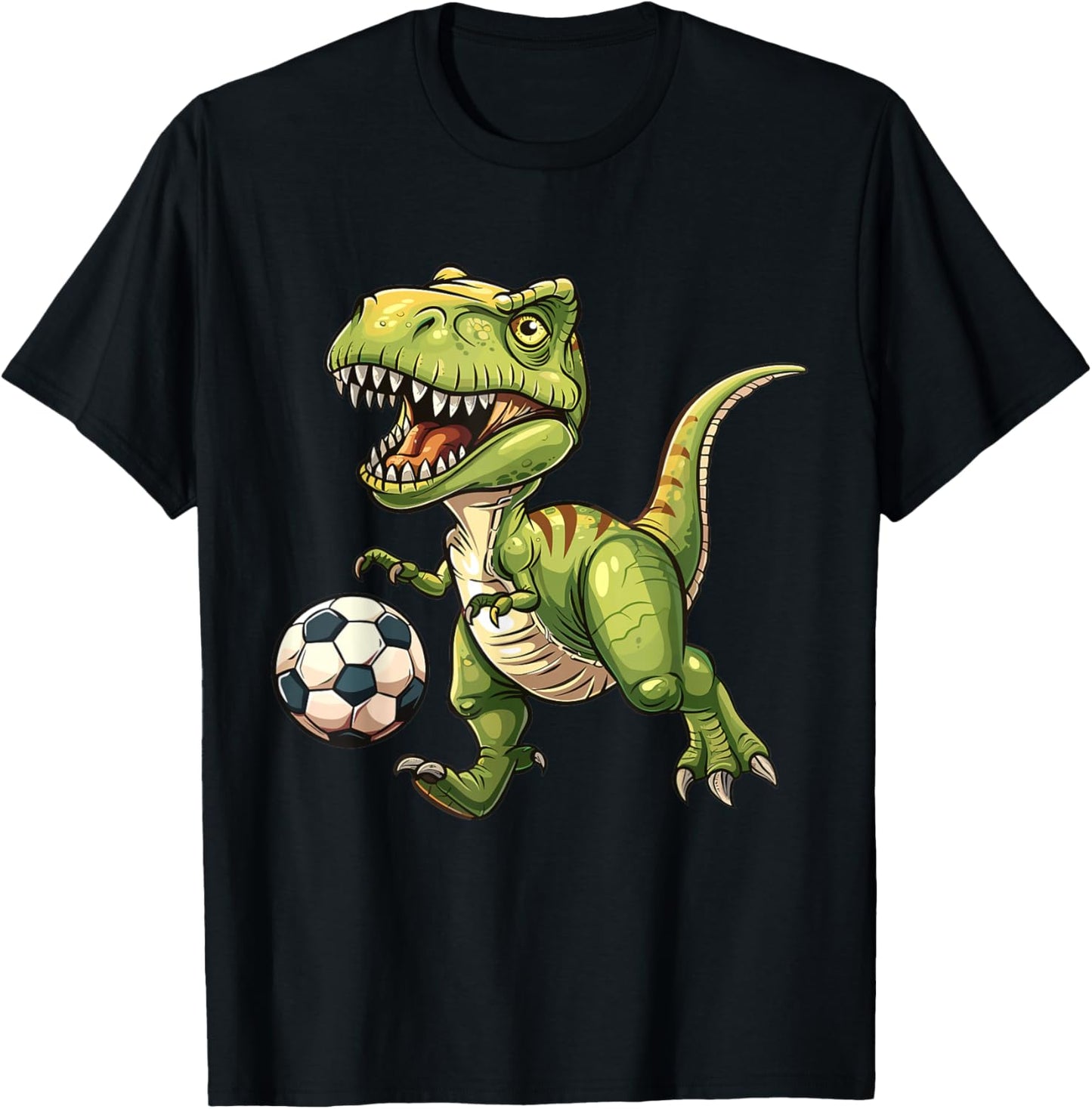 T-Rex playing soccer ball, soccer for kids T-Shirt - T-Shirt | Black