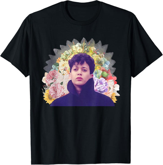 Retro Young Kamala Harris 80s Floral Photo 2024 Feminist T-Shirt - T-Shirt | Black