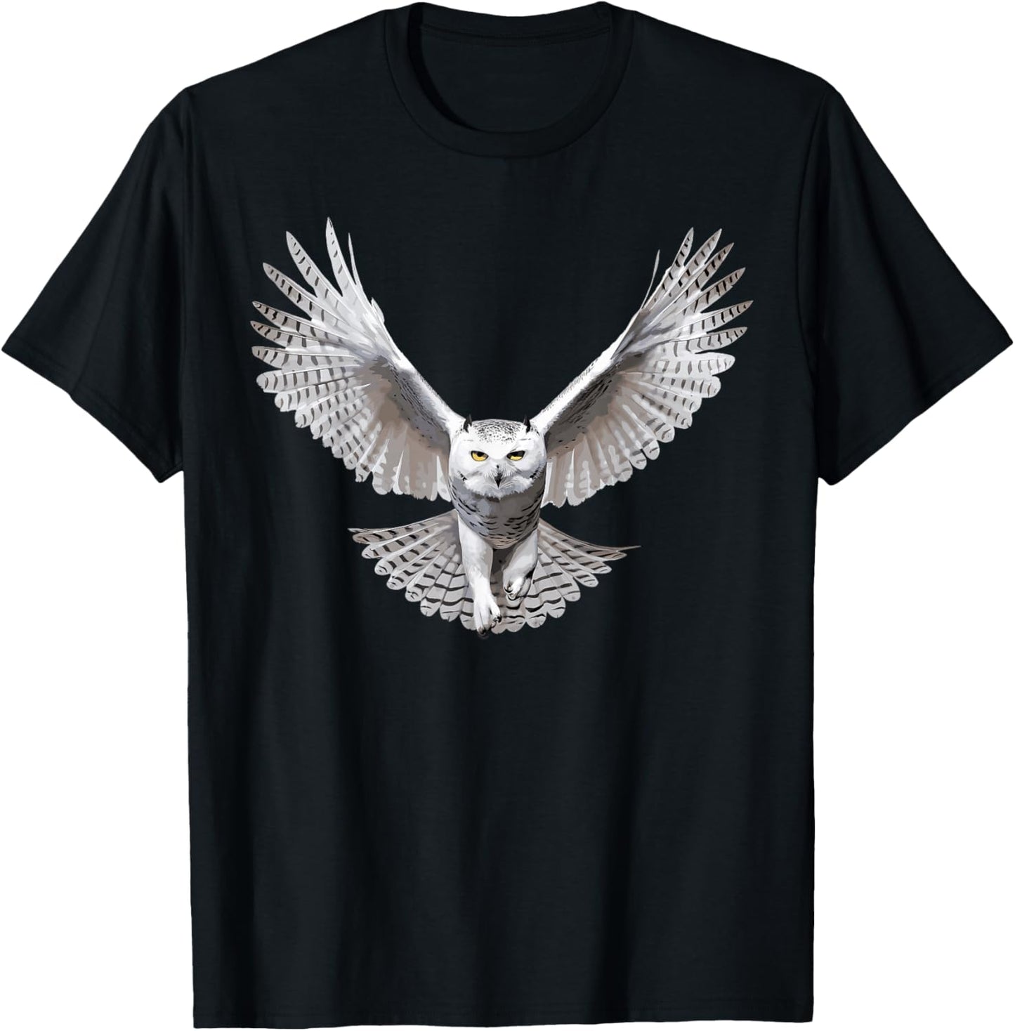Snowy Owl Flying, Ornithology Snowy Owl T-Shirt - T-Shirt | Black