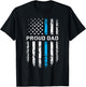 Proud Dad Patriotic Law Enforcement Supporter Police Officer T-Shirt - T-Shirt | Black