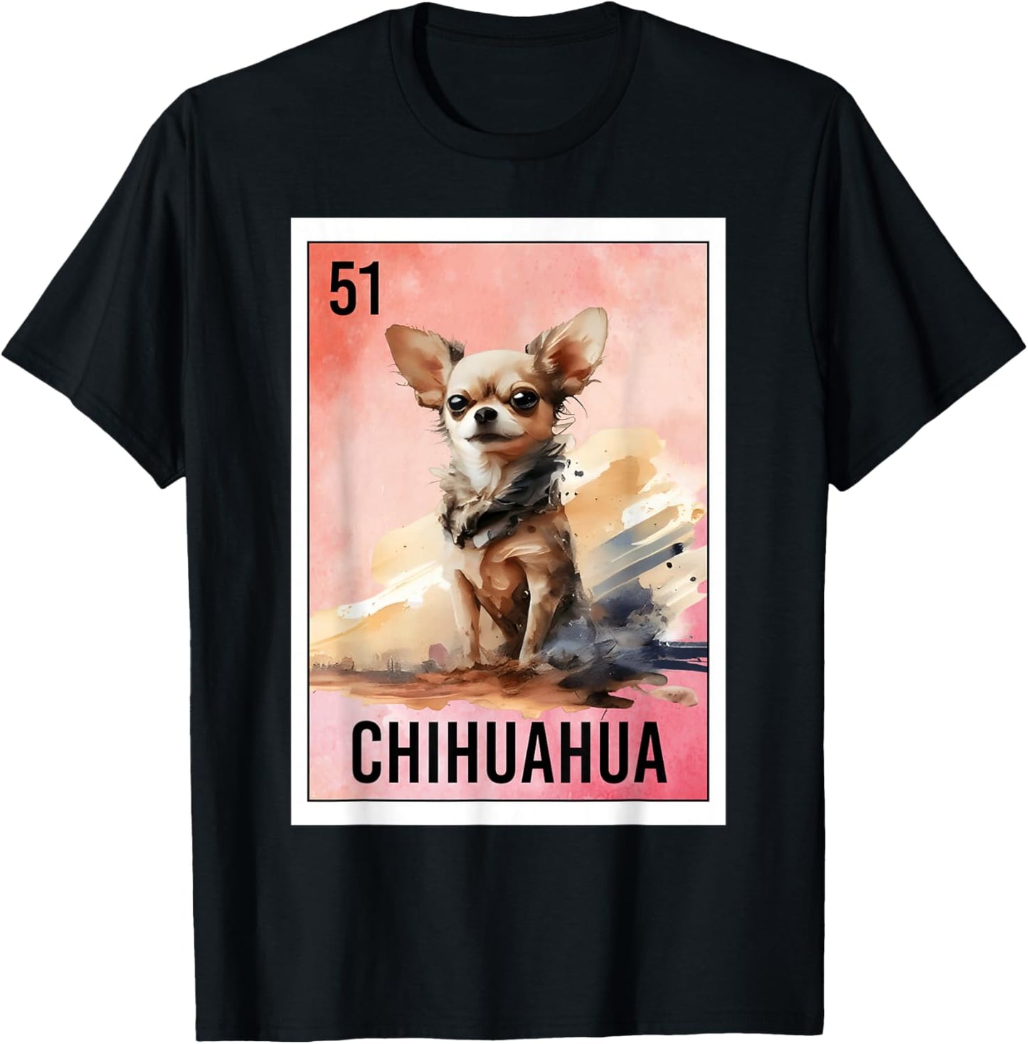 Funny El Chihuahua Mexican Slang Lottery Bingo Card Dog Love T-Shirt - T-Shirt | Black