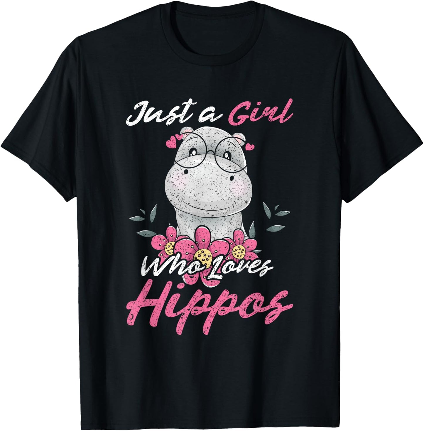 Just A Girl Who Loves Hippo T-Shirt - T-Shirt | Black