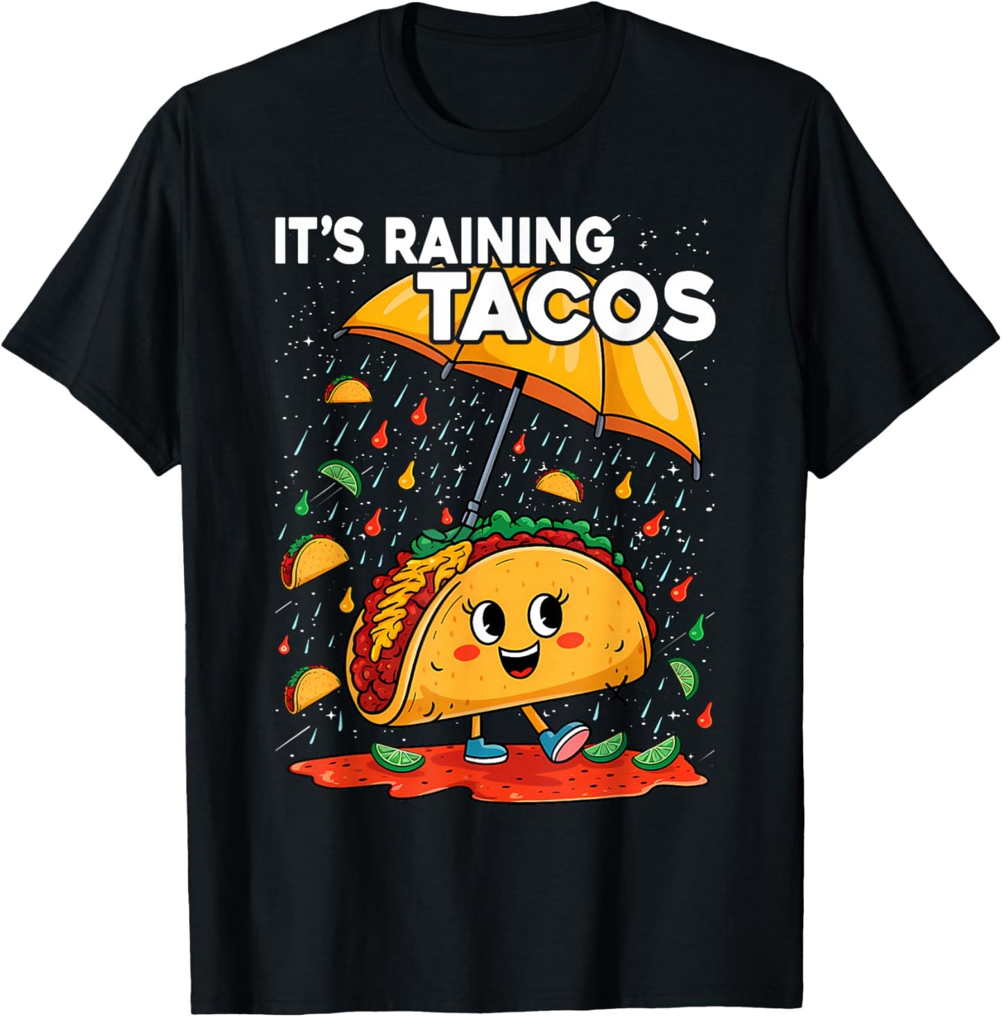 It is Raining Tacos Funny Taco Kids Girls Boys T-Shirt - T-Shirt | Black