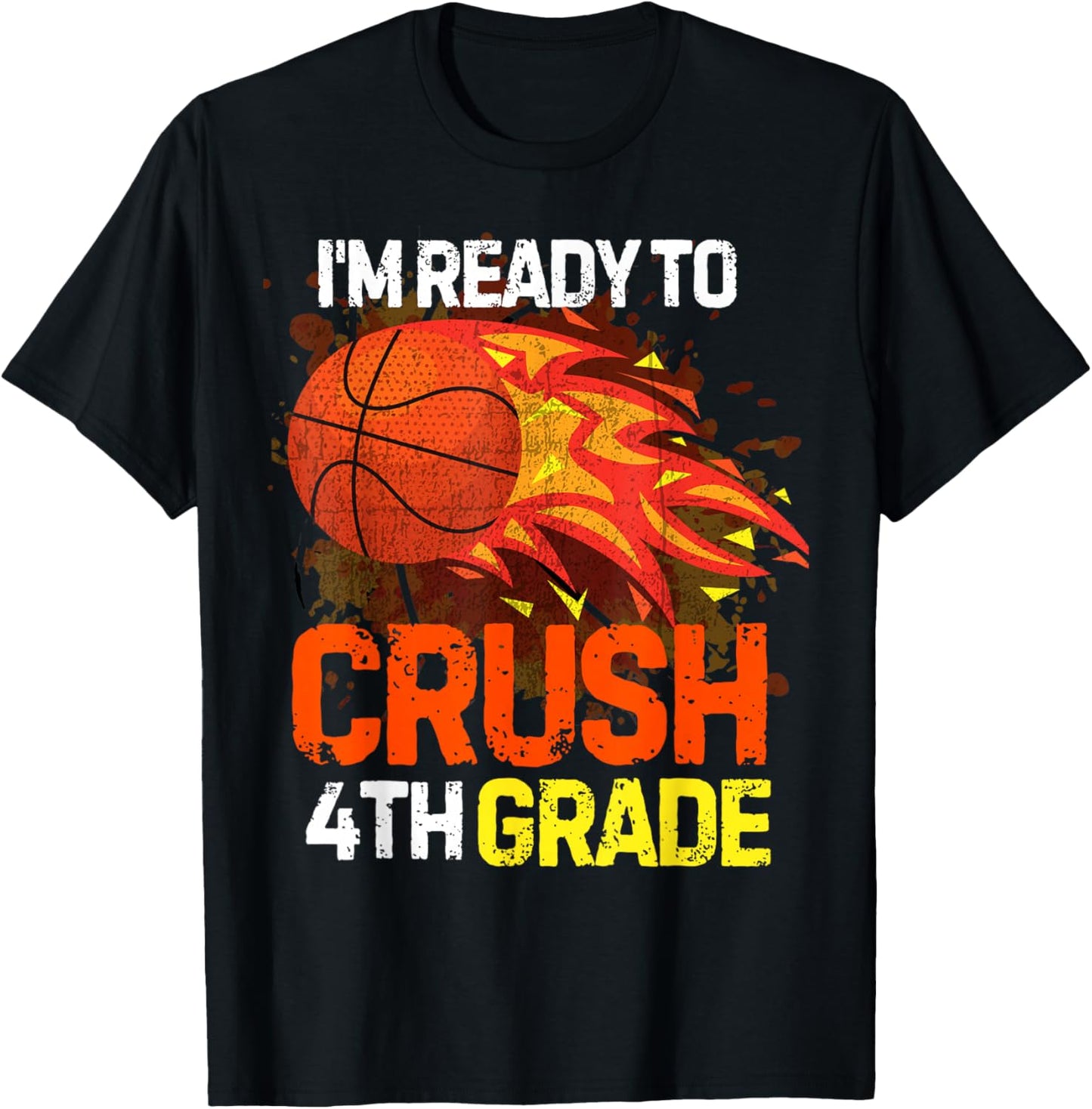 Funny Back To School First Day Of 4th Grade Basketball Boys T-Shirt - T-Shirt | Black