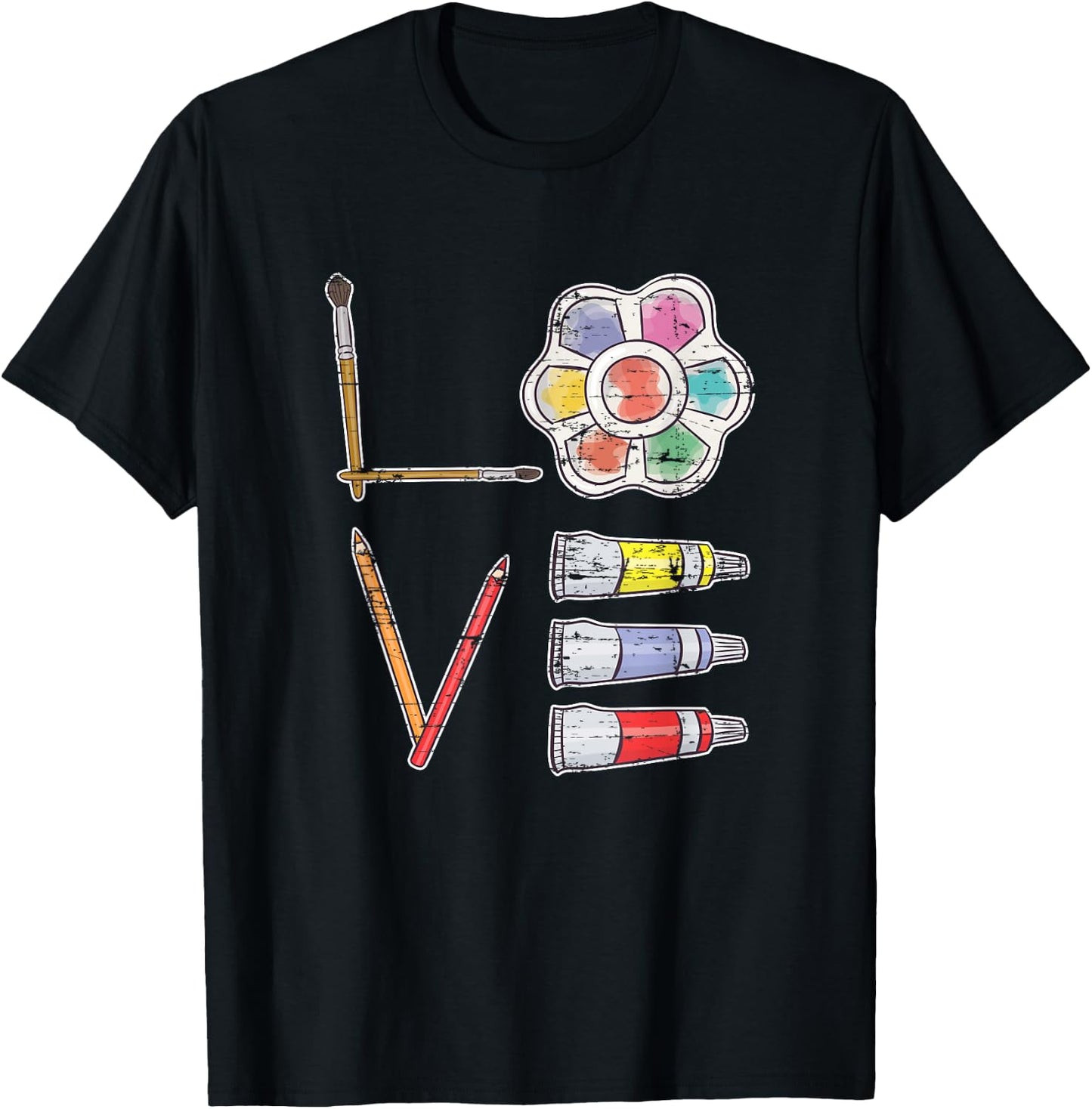 Painter Valentines Day Gift Painting Tools Drawing Artist T-Shirt - T-Shirt | Black