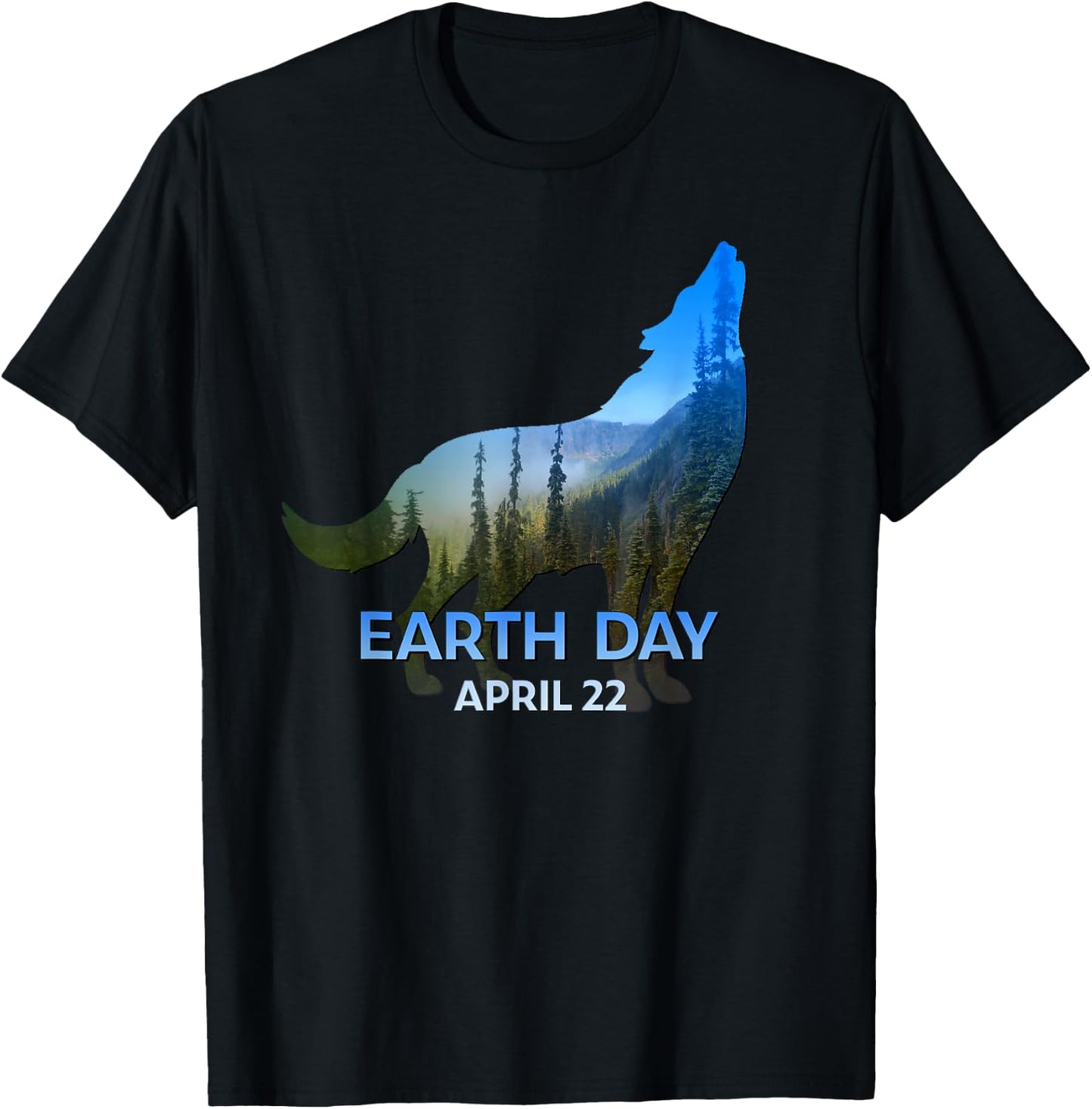 Wolf Lovers Earth Day 50th Anniversary April 22 Gift T-Shirt - T-Shirt | Black