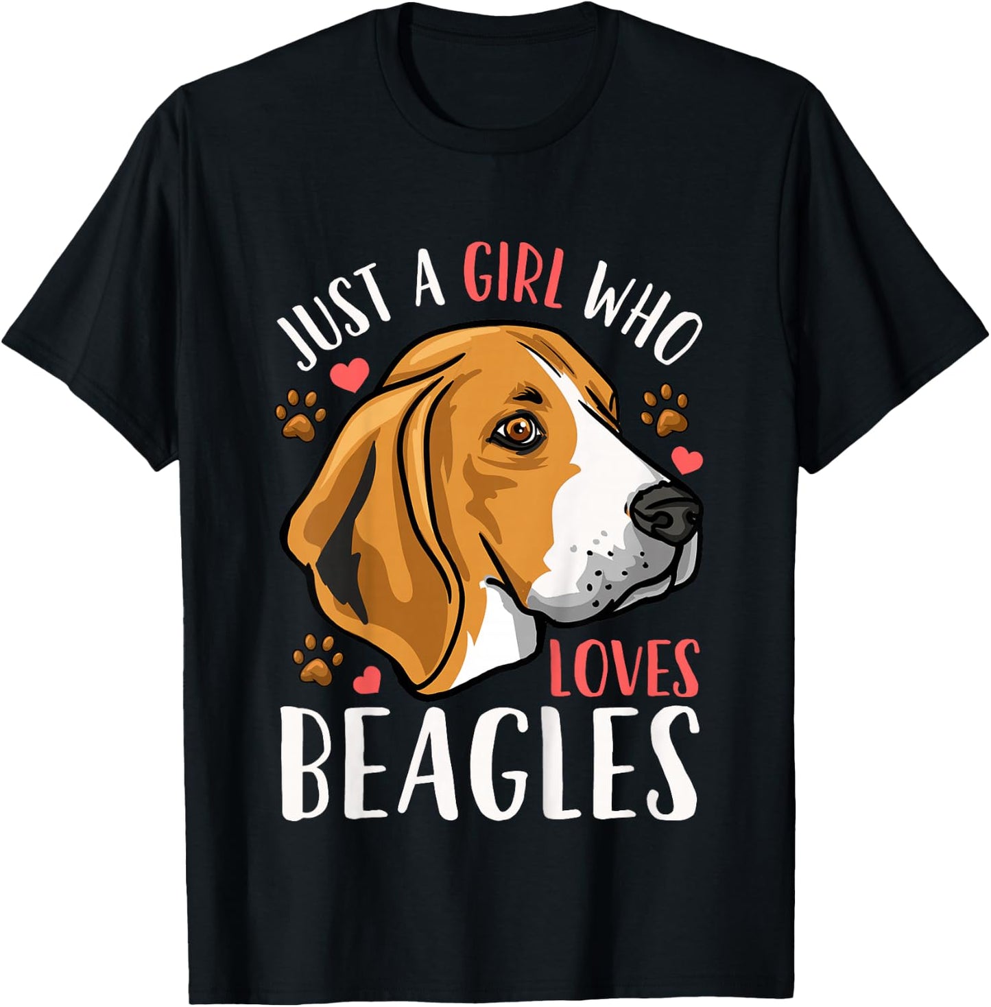 Kids Beagle Just A Girl Who Loves Beagles Gift T-Shirt - T-Shirt | Black