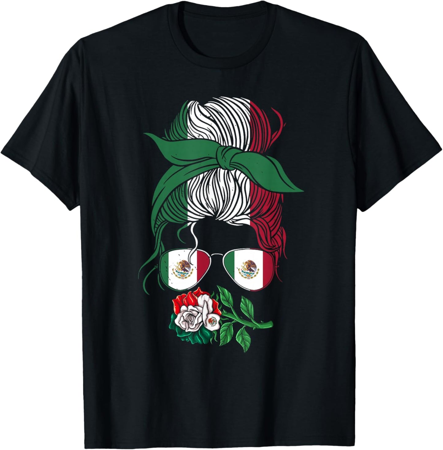 Mexico Gift Rose Tijuana Mexican Hispanic Pride Poncho T-Shirt - T-Shirt | Black