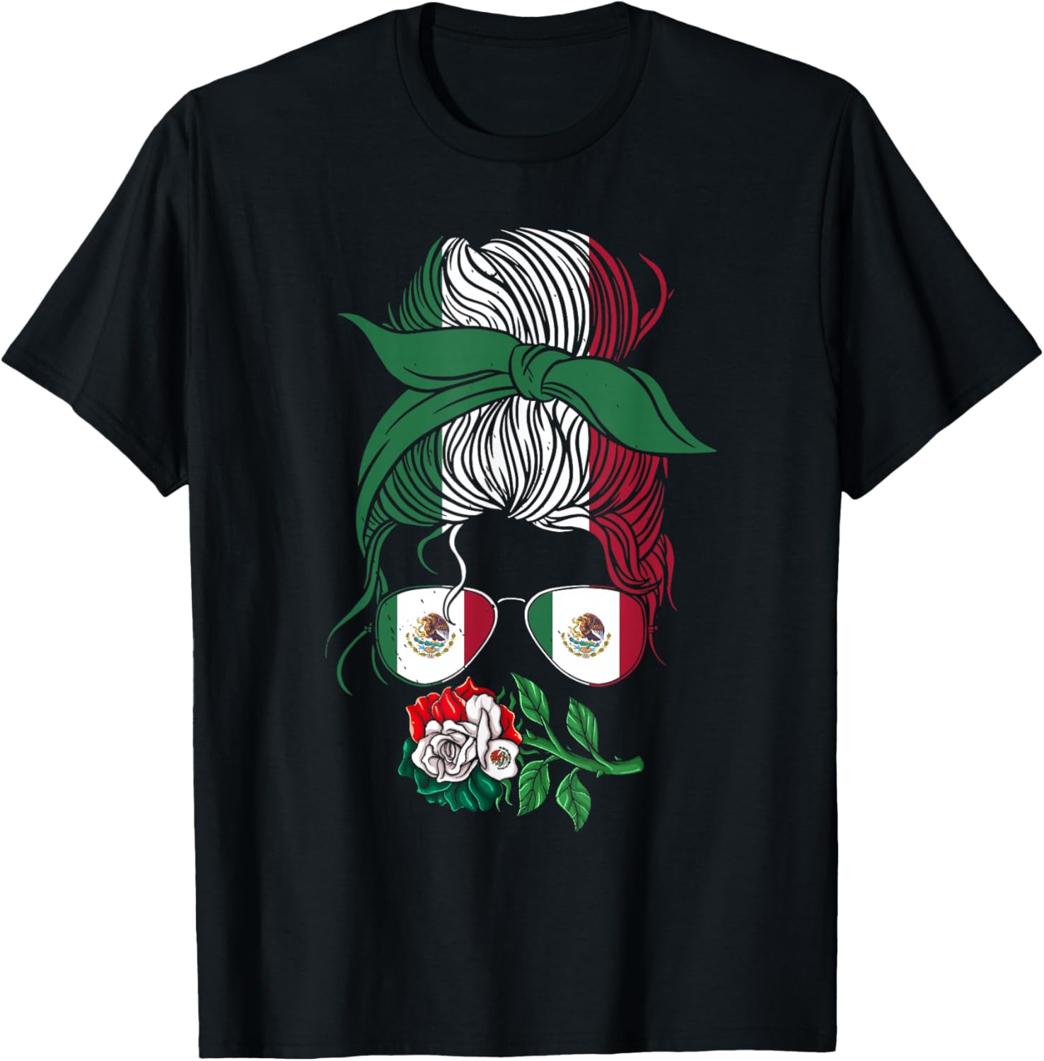 Mexico Gift Rose Tijuana Mexican Hispanic Pride Poncho T-Shirt - T-Shirt | Black