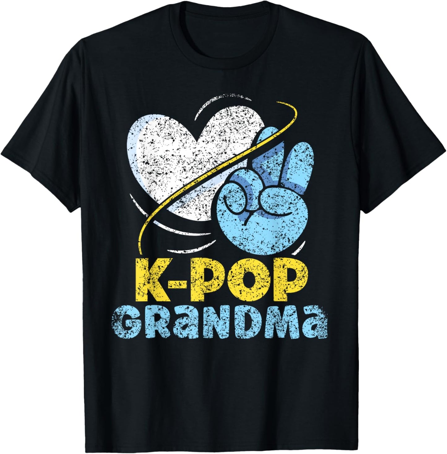 K-POP Grandma Lover Music Korean K-Pop Cute Grandmother T-Shirt - T-Shirt | Black