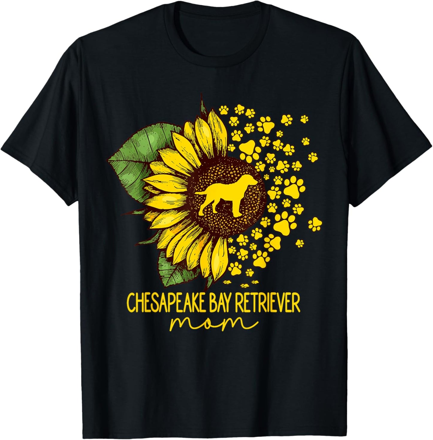 Sunflower Chesapeake Bay Retriever Mom Dog Lover T-Shirt - T-Shirt | Black