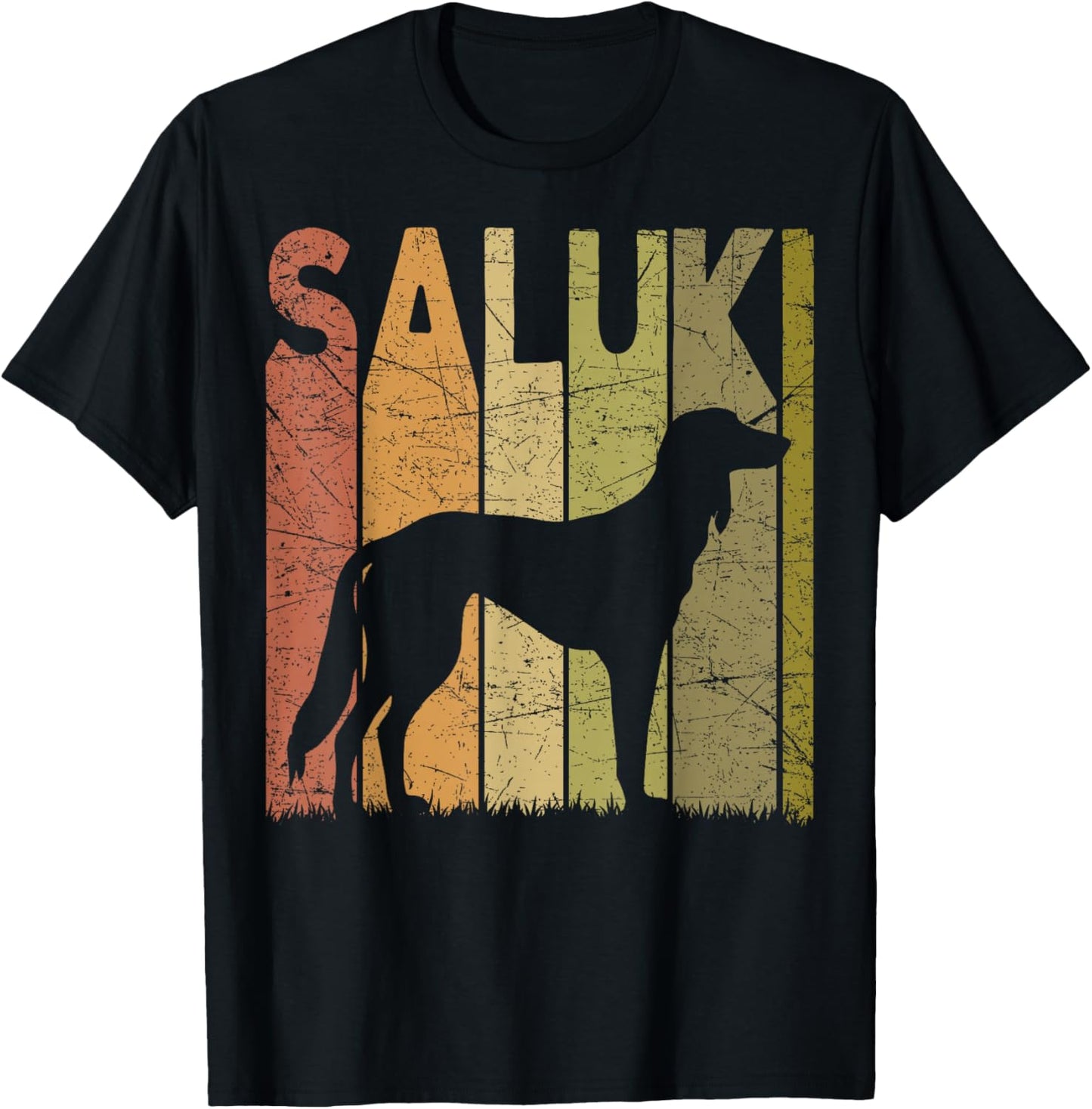 Saluki Vintage Saluki Dog Retro Dog Saluki Lover Men Women Girls Kids T-Shirt - T-Shirt | Black