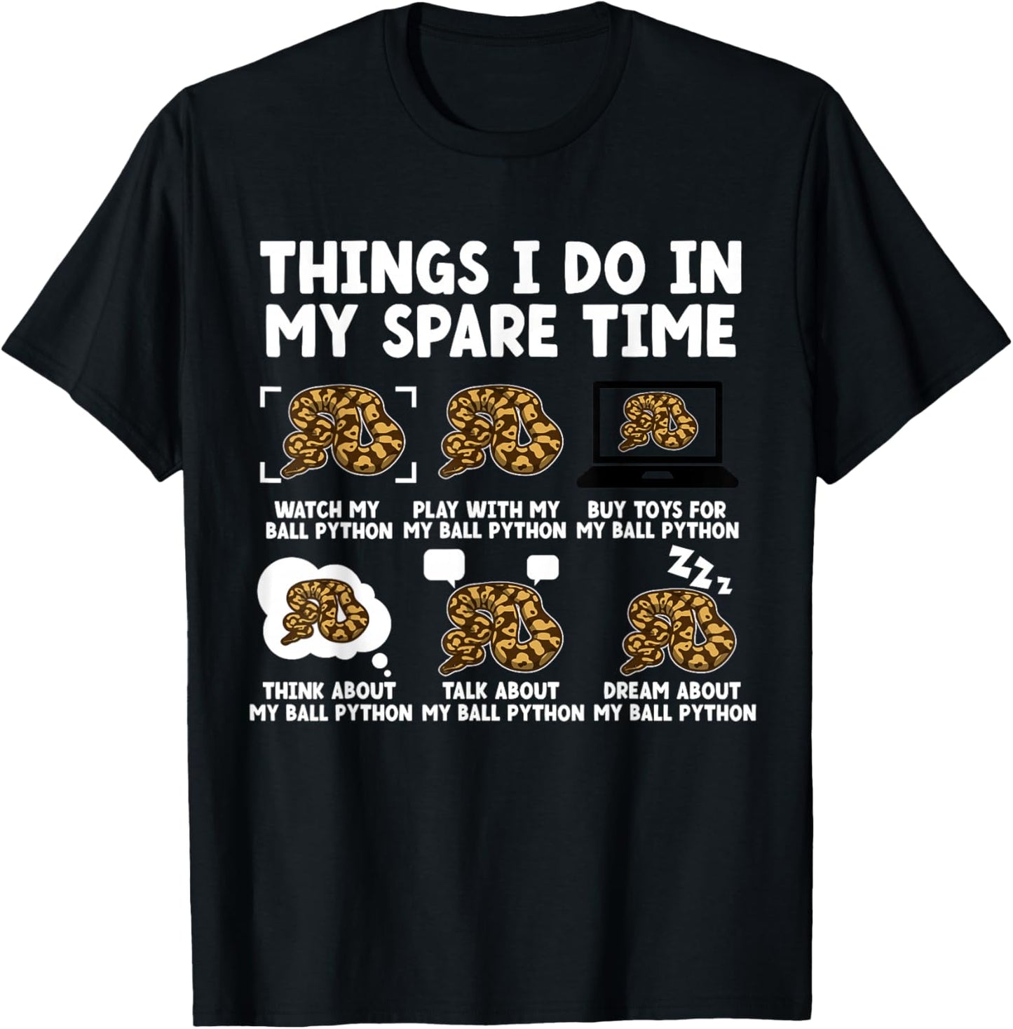 Ball Python Owner Ball Python Mom Ball Python Dad T-Shirt - T-Shirt | Black