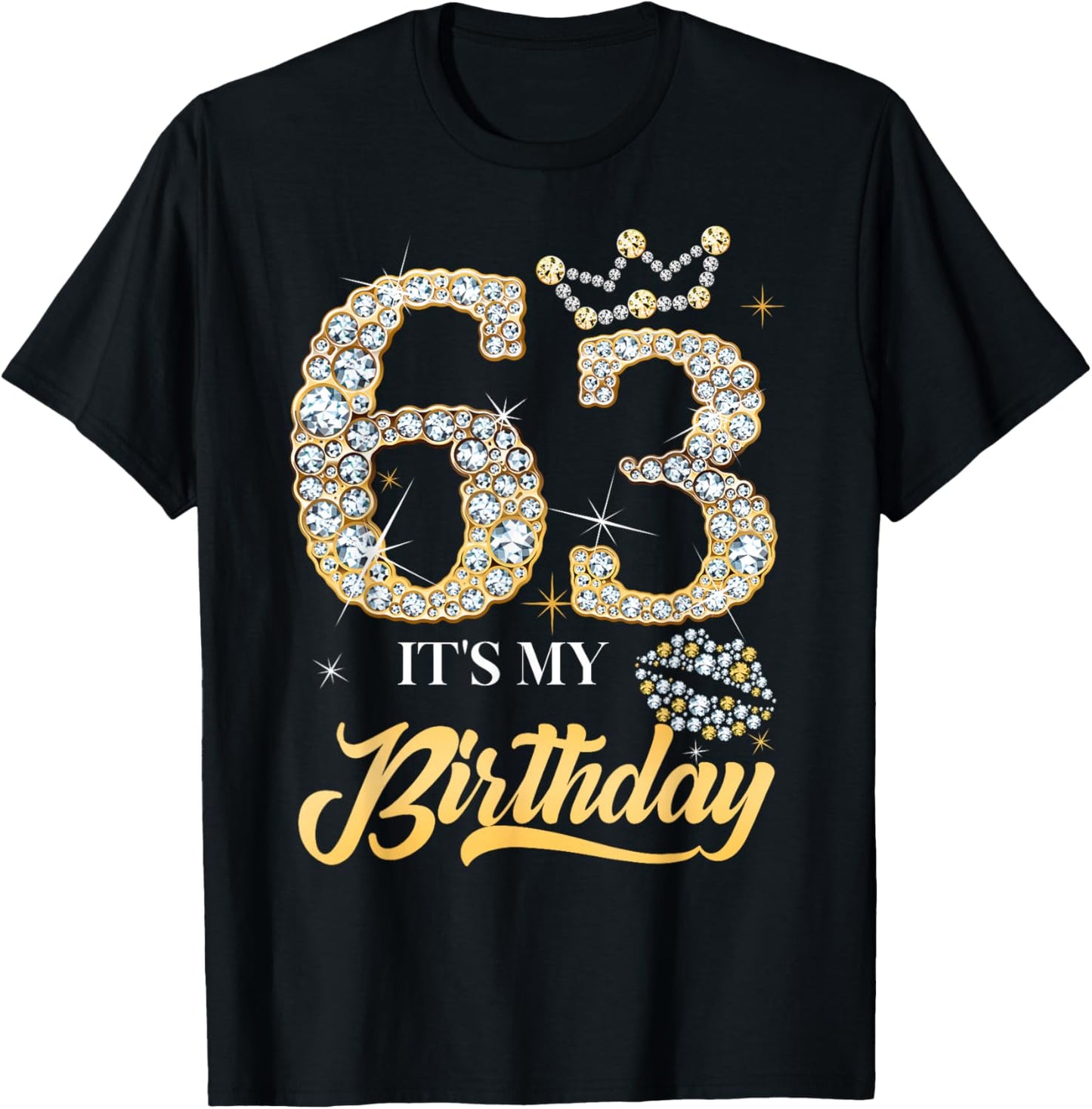 It's My 63rd Birthday Diamond Shoes 63 Years Old Women T-Shirt - T-Shirt | Black