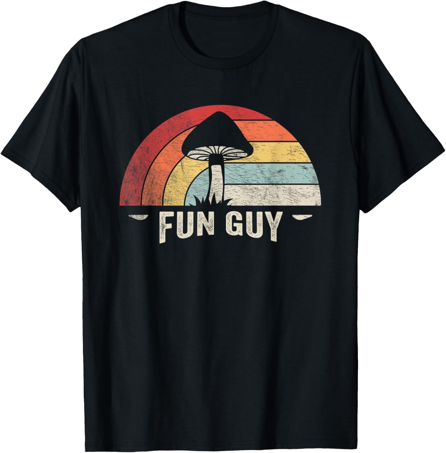 Vintage Funguy Fungi Funny Mushroom Fungi Shirt Fun Guy T-Shirt - T-Shirt | Black