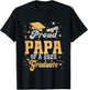 Proud Papa Of A Class Of 2025 Graduate Papa Senior 2025 T-Shirt - T-Shirt | Black