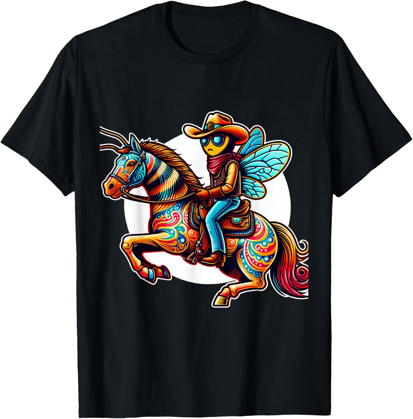 Bee Cowboy on Horse T-Shirt - T-Shirt | Black