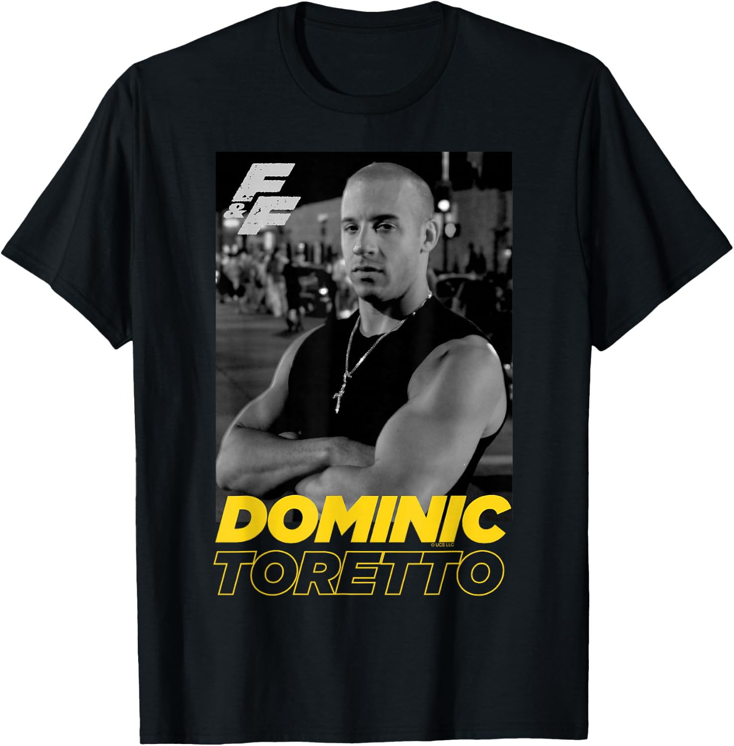 Fast & Furious Dominic Toretto Portrait Logo Small T-Shirt - T-Shirt | Black