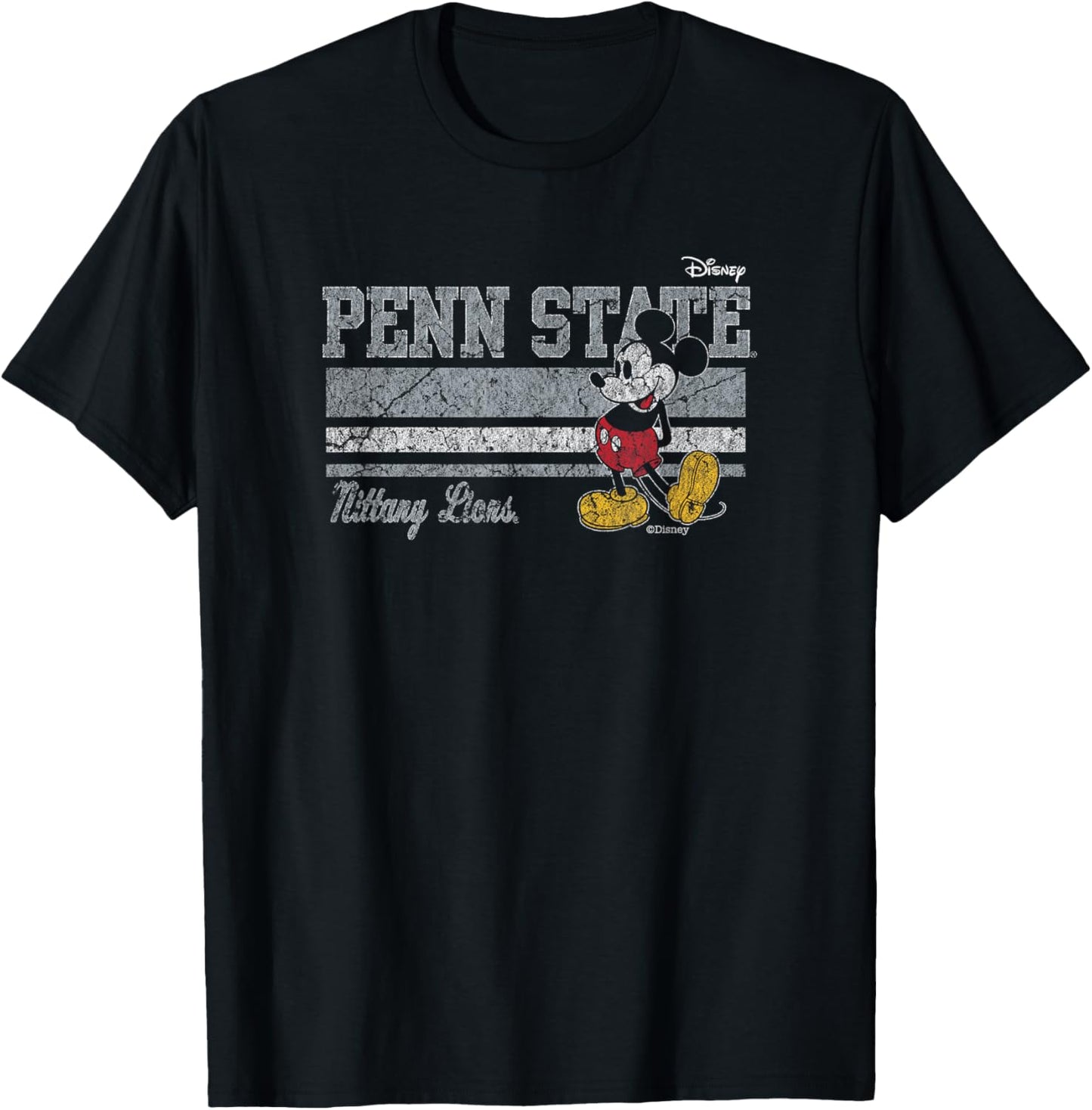 Penn State Nittany Lions Mickey Mouse Vintage Black T-Shirt - T-Shirt | Black