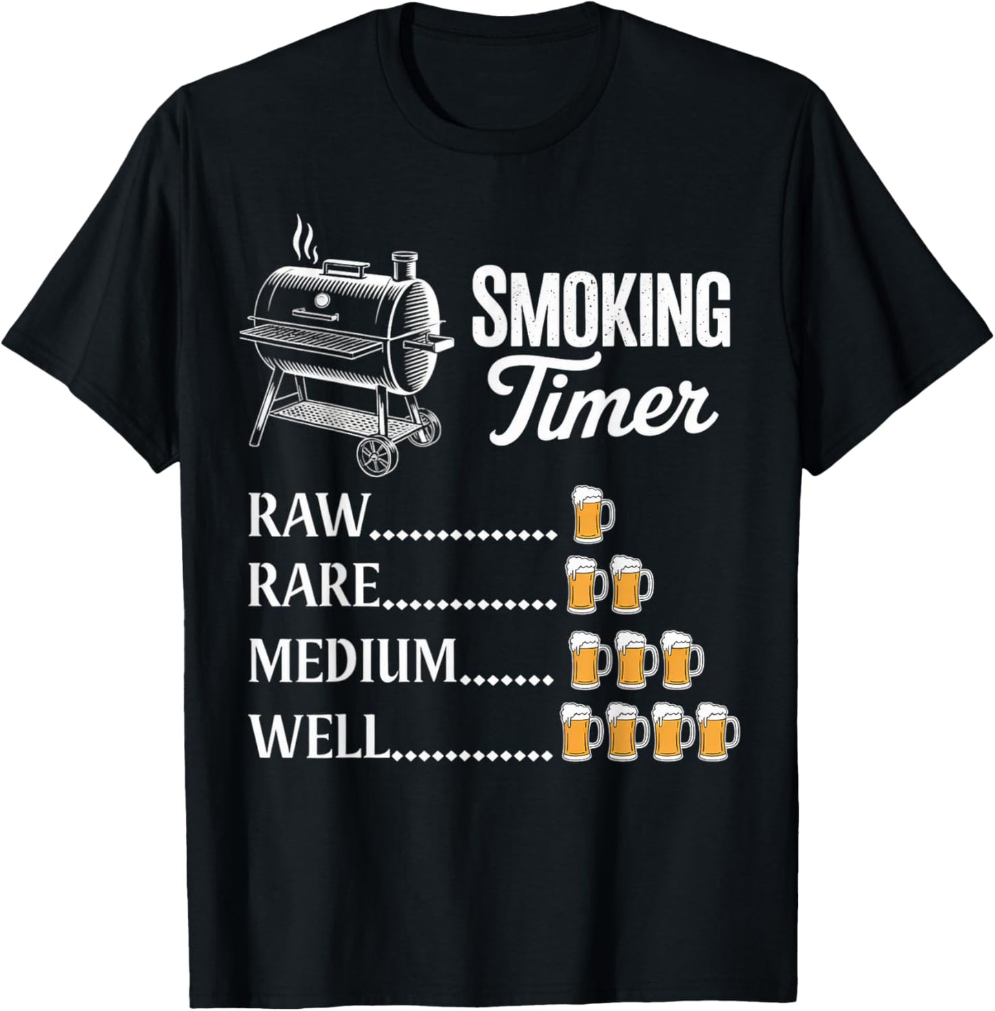 Smoking Timer Grill Meat Smoking Grilling Meat Smoker T-Shirt - T-Shirt | Black