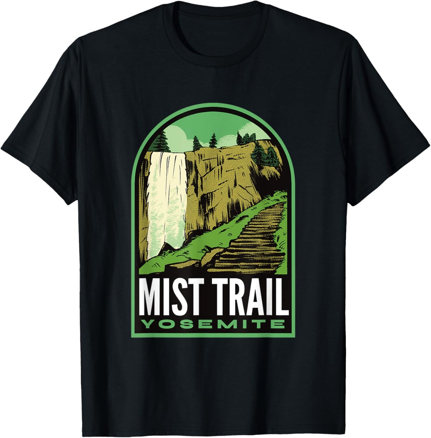 Mist Trail Yosemite California T-Shirt - T-Shirt | Black