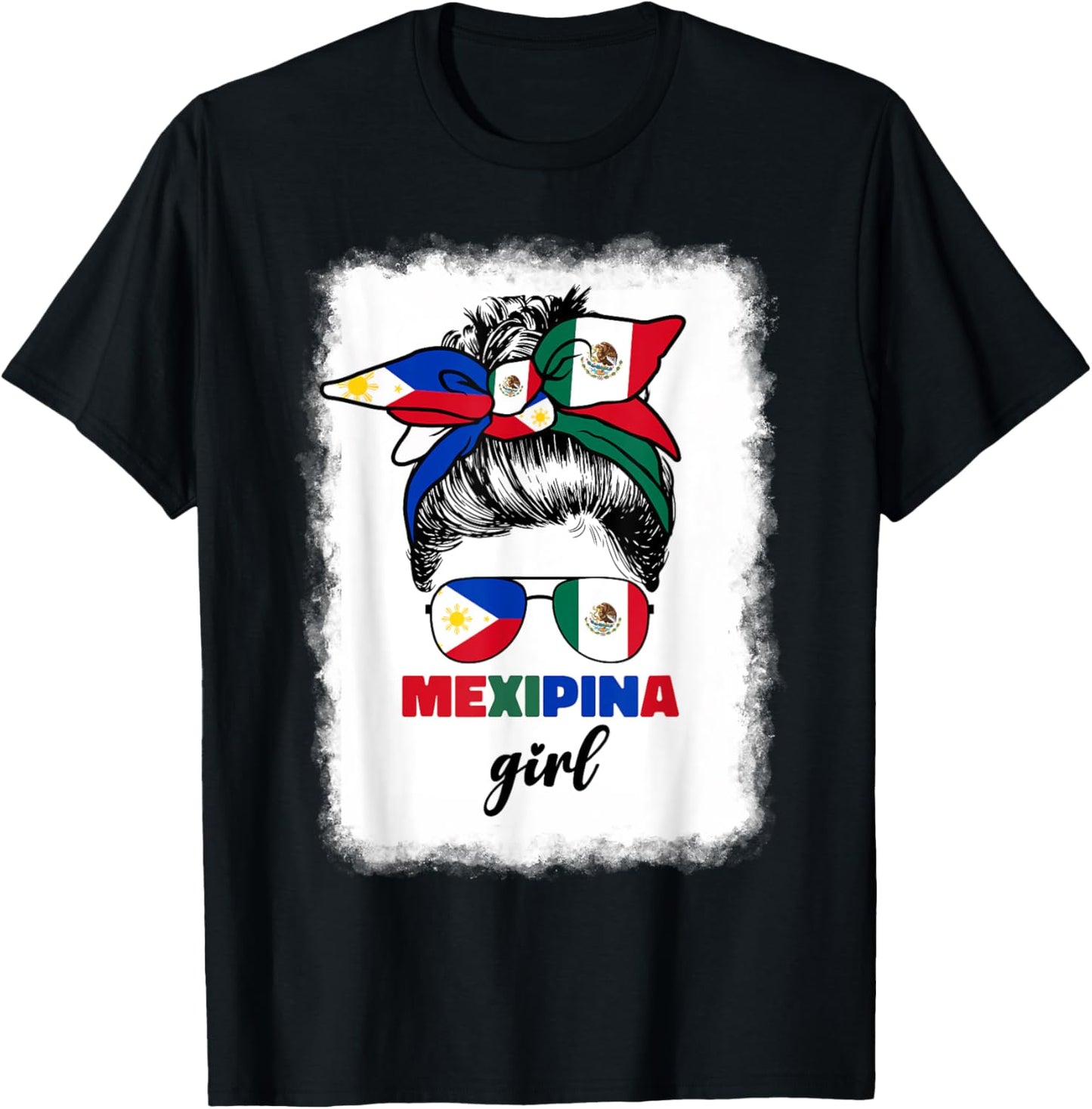 Mexipina Girl Half Mexican And Filipino Mexico Flag Women T-Shirt - T-Shirt | Black