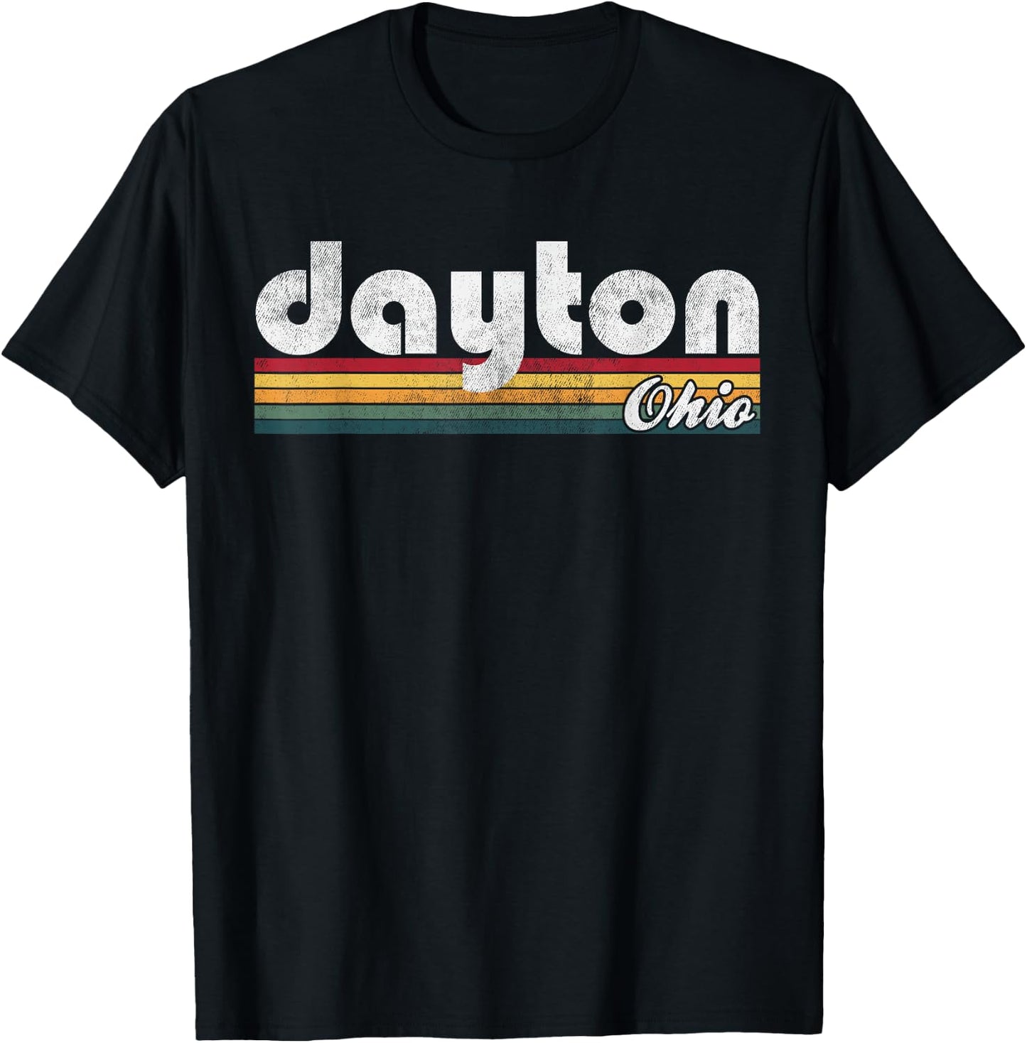 Dayton Ohio Vintage 70's 80's Retro Style Men Women Kids T-Shirt - T-Shirt | Black