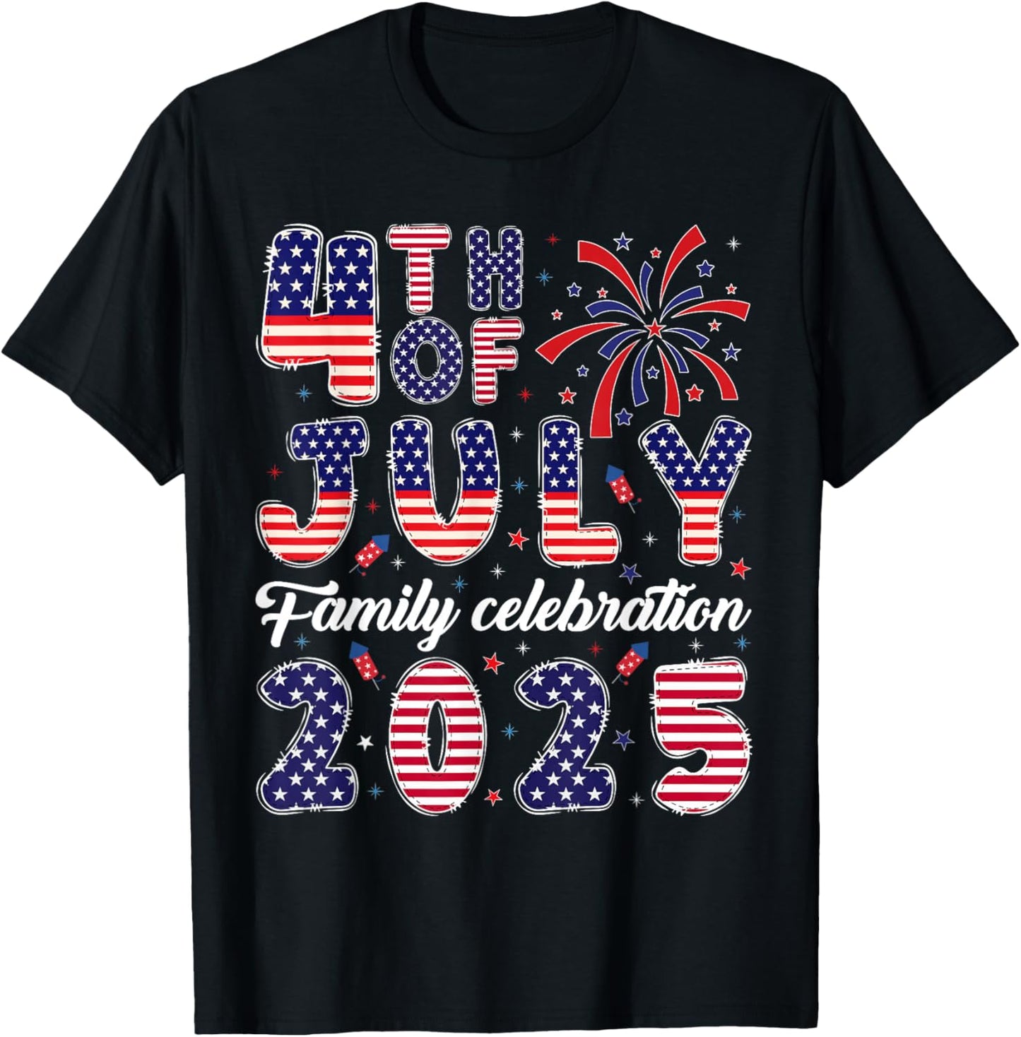 Family Matching Group 4th of July Family Celebration 2025 T-Shirt - T-Shirt | Black