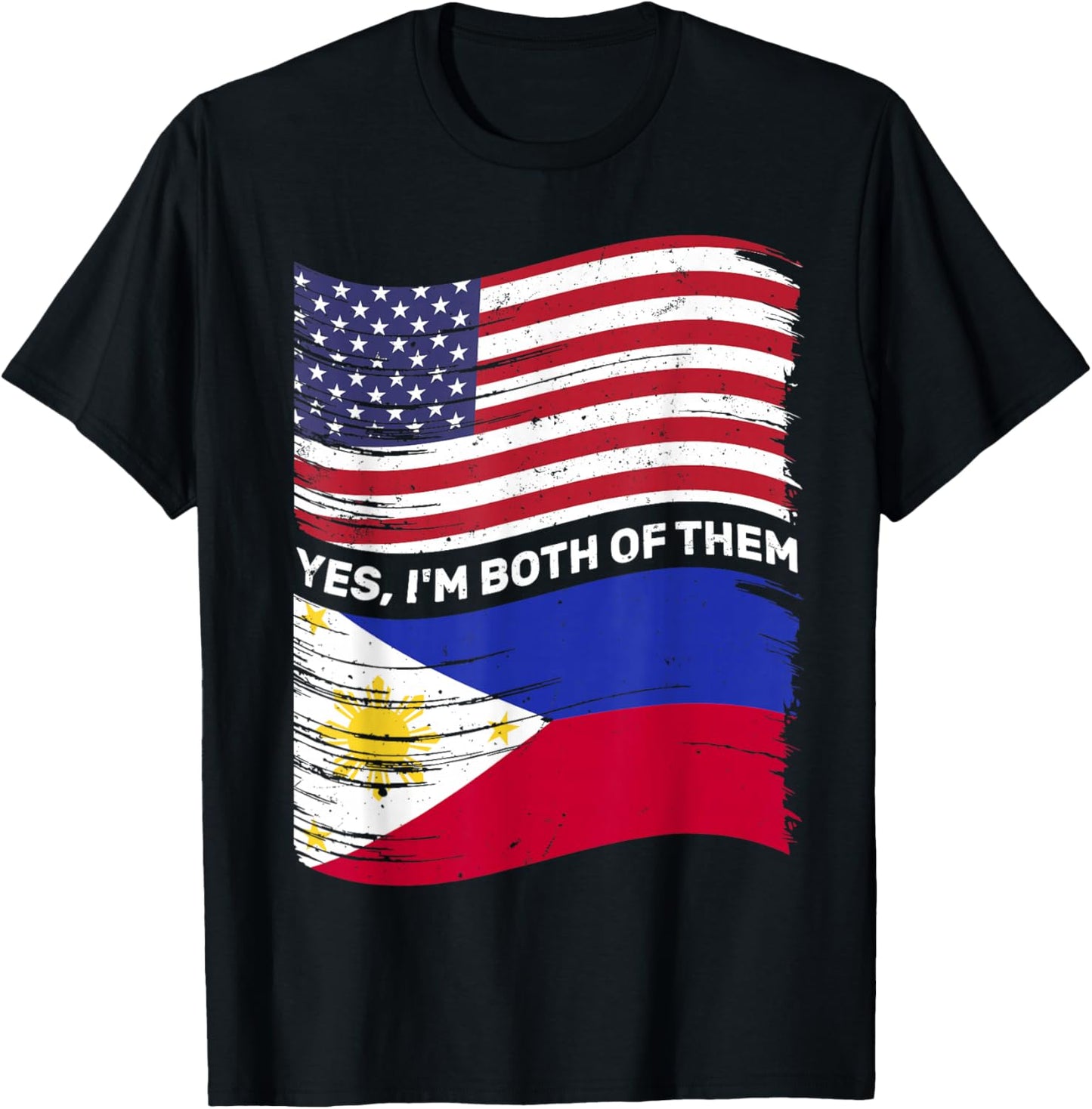 Half American Half Filipino USA Philippines Flag Mixed Kids T-Shirt - T-Shirt | Black