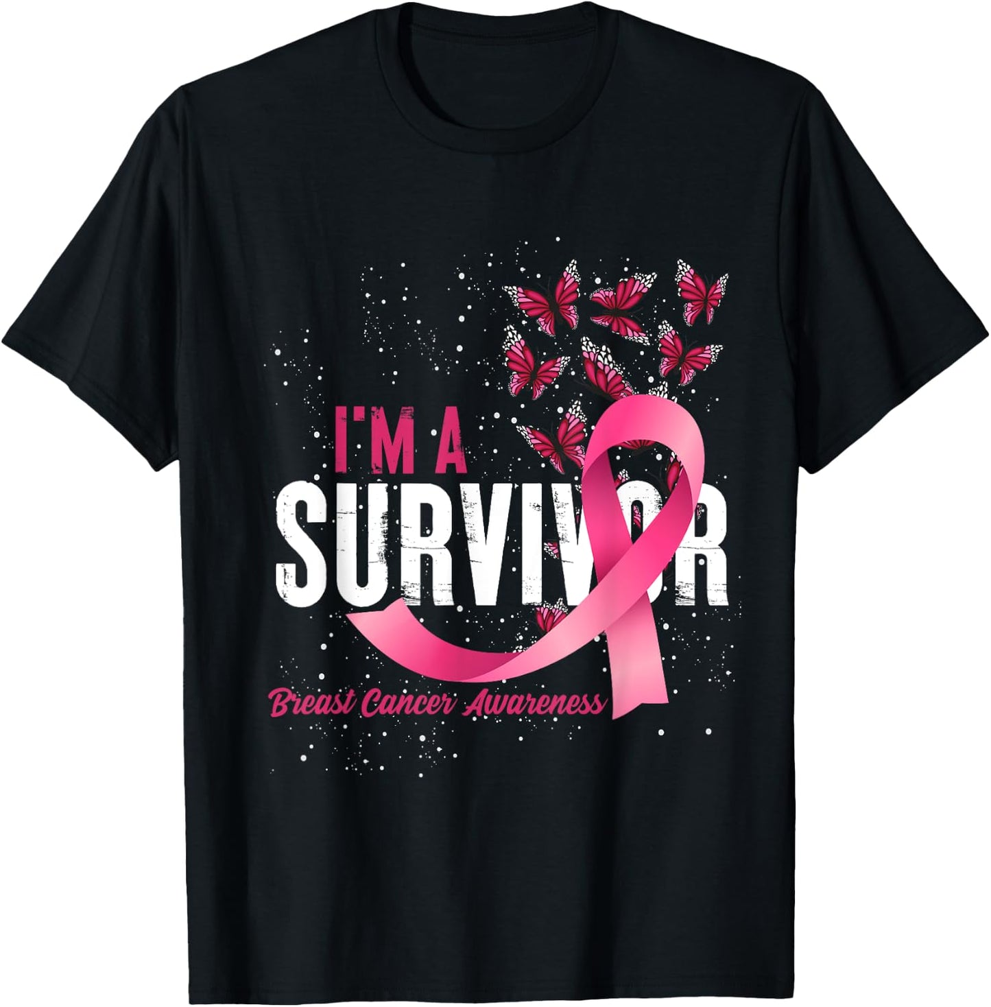 Im A Survivor Breast Cancer Awareness T-Shirt - T-Shirt | Black