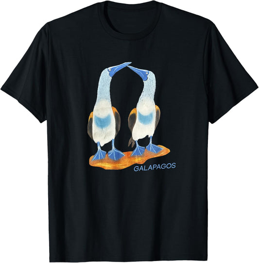 Galapagos Ecuador Blue-Footed Birds Graphic T-Shirt - T-Shirt | Black
