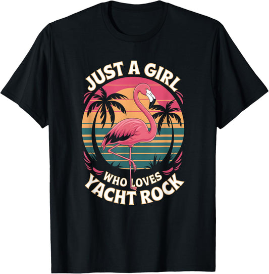 Retro Silhouette Man Just A Girl That Loves Yacht Rock T-Shirt - T-Shirt | Black
