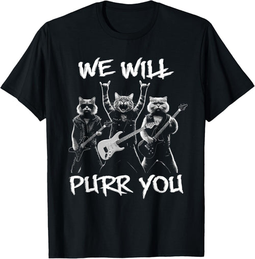 Cat Rock Band with Electric Guitars Funny Vintage