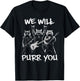 Cat Rock Band with Electric Guitars Funny Vintage T-Shirt - T-Shirt | Black