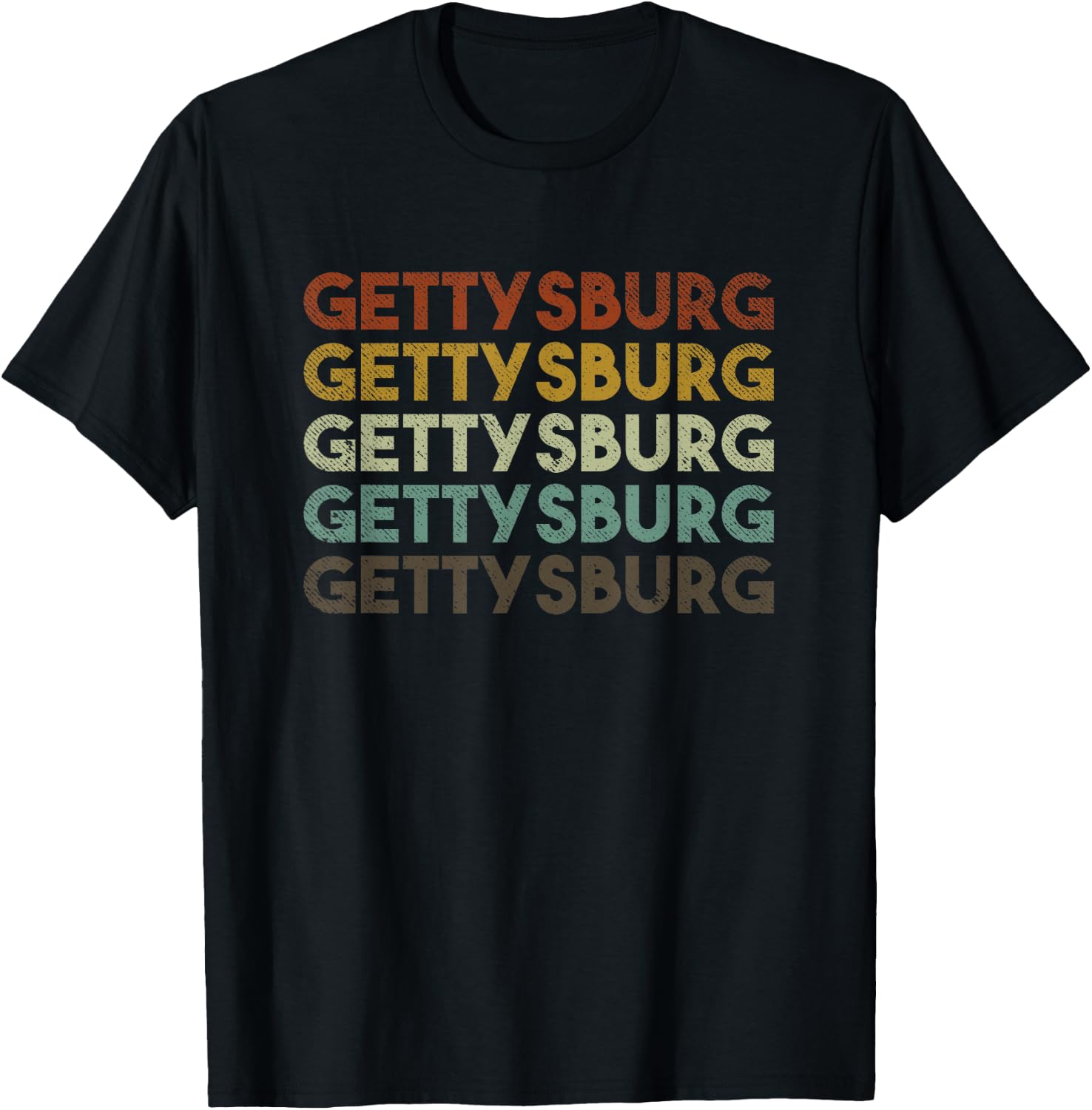 Retro Gettysburg Pennsylvania 80s Style T-Shirt - T-Shirt | Black