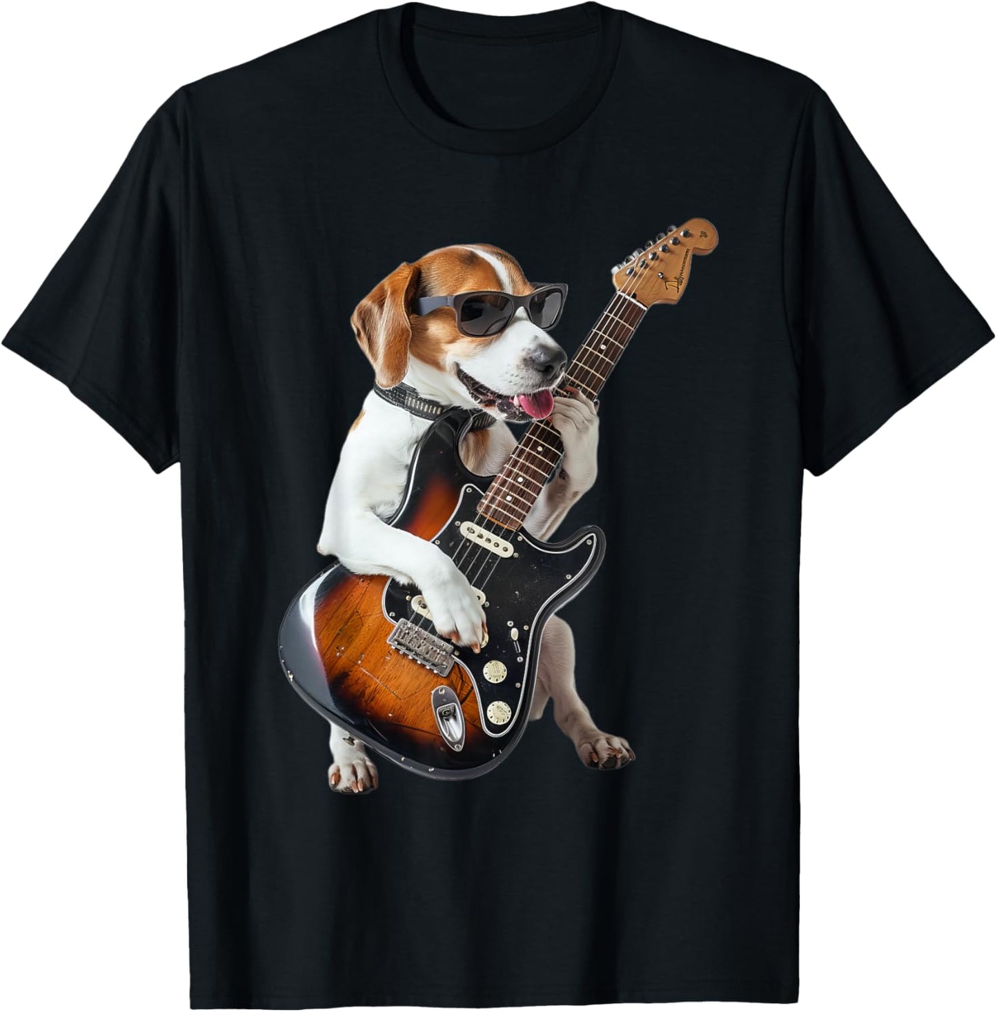 Beagle Guitar T-Shirt - T-Shirt | Black