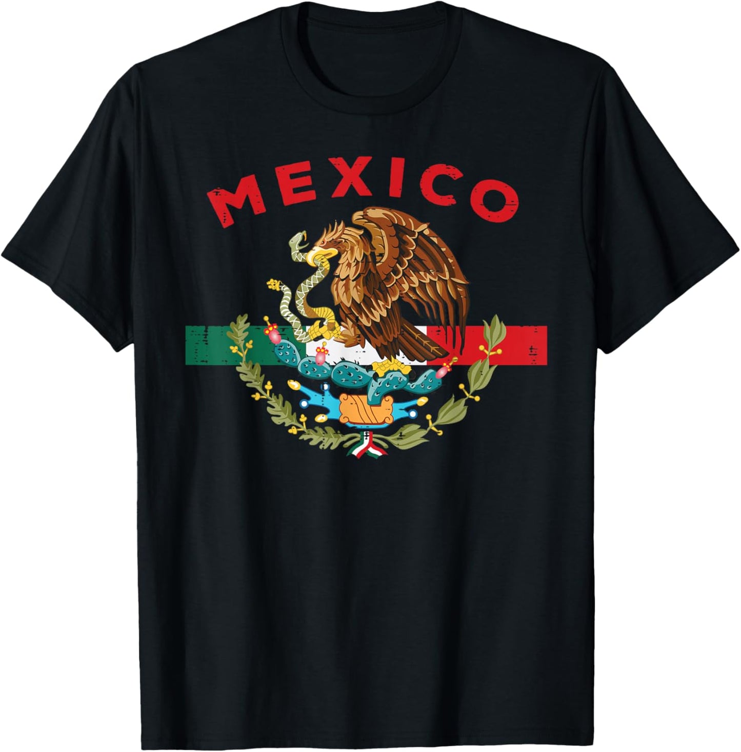 Mexican Independence Day Mexico Flag Eagle Men Women Kids T-Shirt - T-Shirt | Black