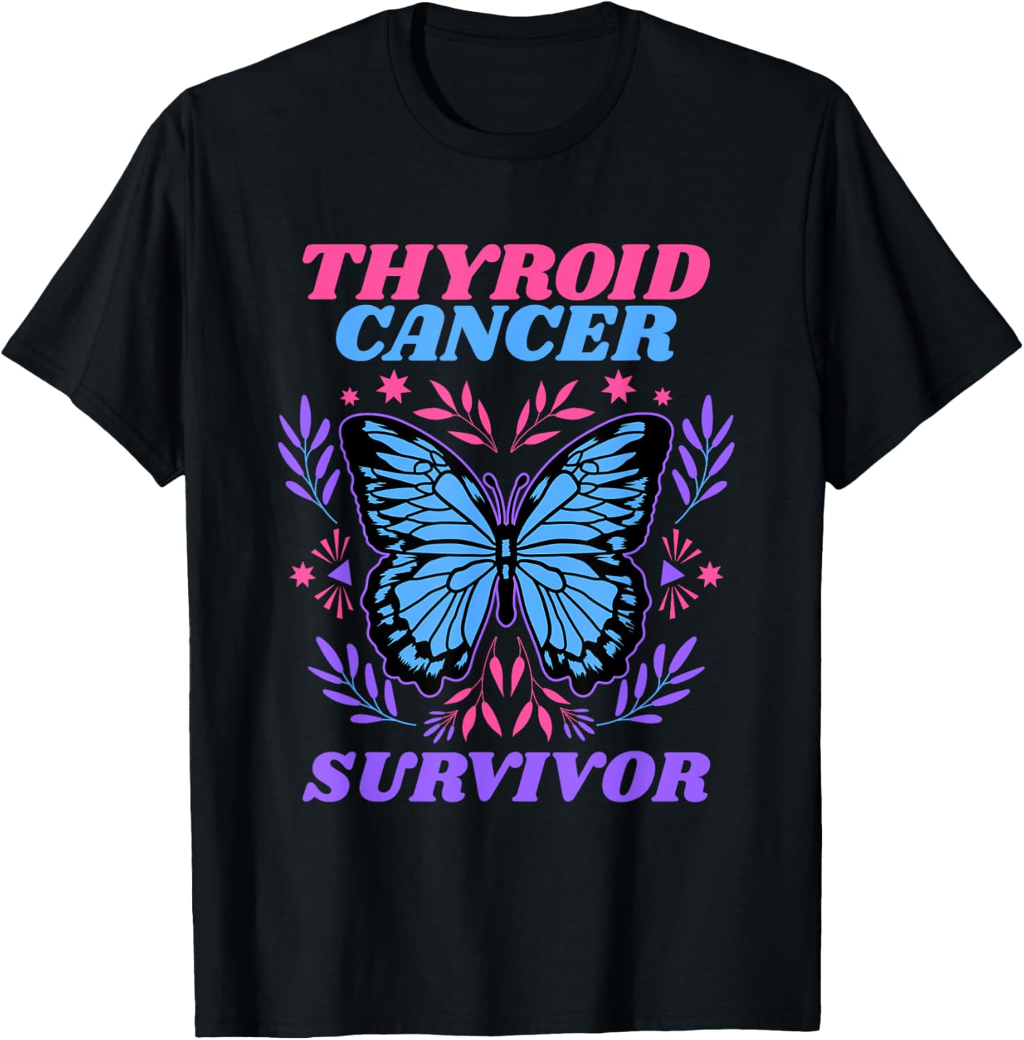 Thyroid Cancer Survivor, Thyroid Cancer Awareness T-Shirt - T-Shirt | Black