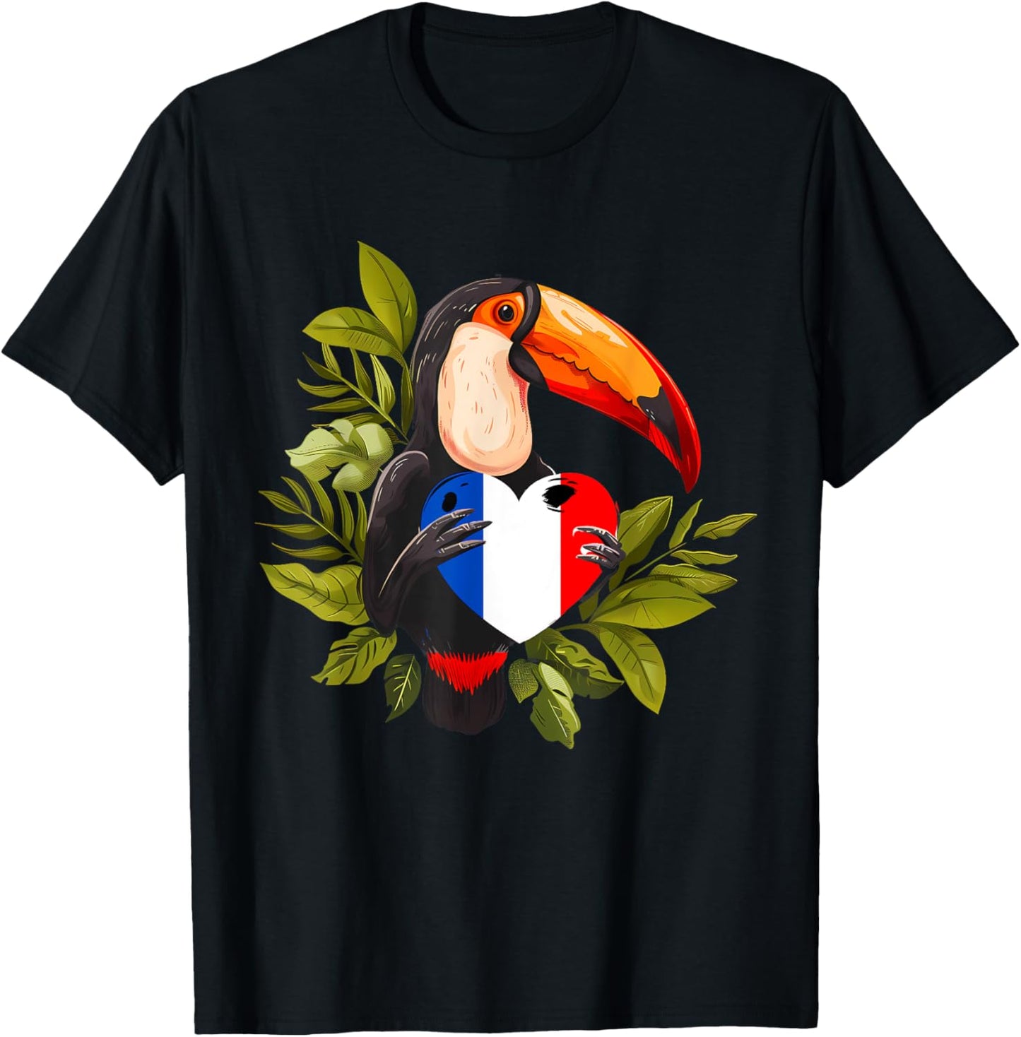 Drapeau français Toucan Racines françaises Fierté française France T-Shirt - T-Shirt | Black