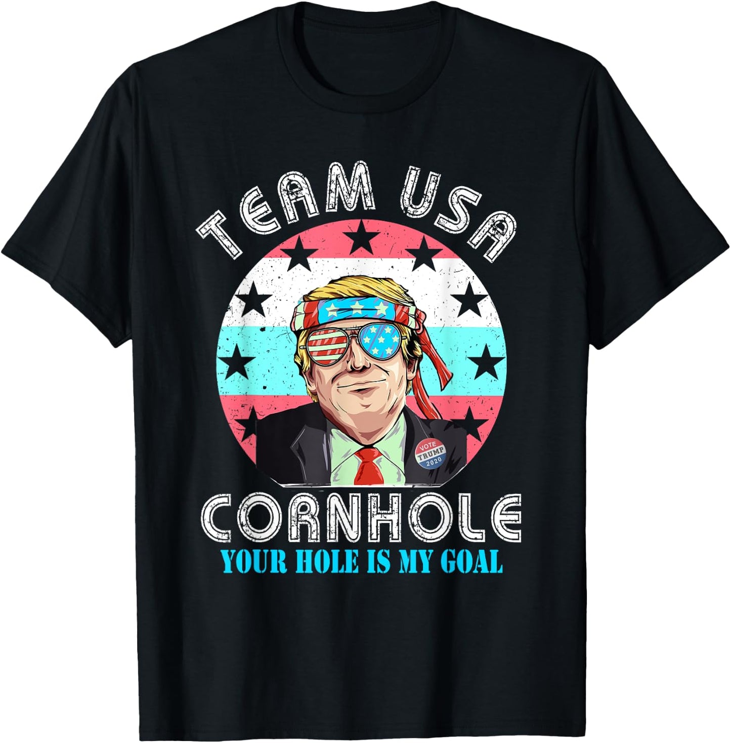 USA Cornhole Shirt | Team Cornhole Shirts | Funny Cornhole T-Shirt - T-Shirt | Black